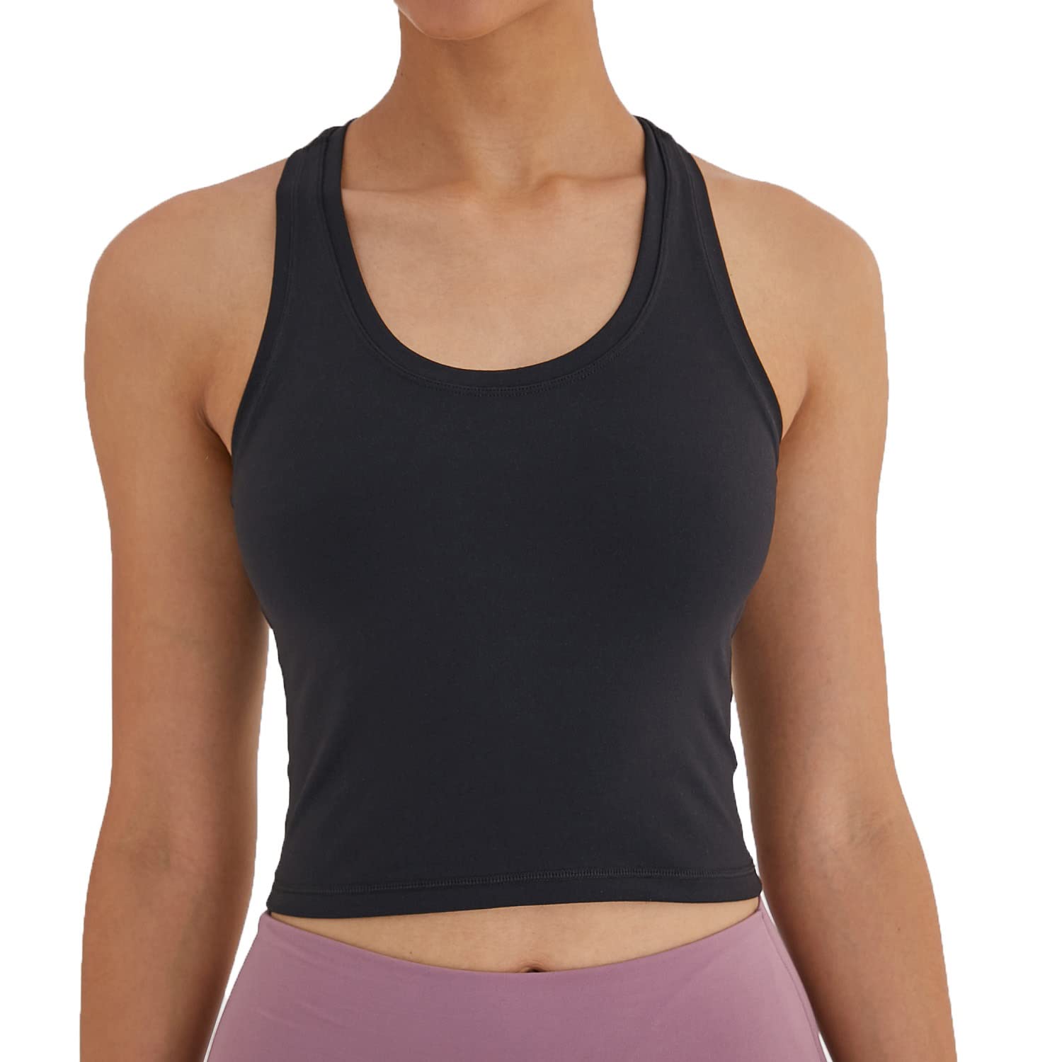 Women's Cropped Racerback Tank Tops - Breathable Workout Shirts for Running, Yoga & Gym - Comfortable Athletic Tops for Women's Fitness & Active Lifestyle