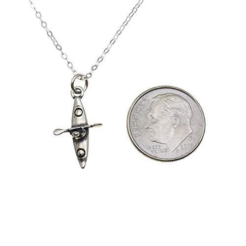 Sterling Silver Kayak Necklace for Women - Elegant Kayaking Jewelry Pendant Gift - Perfect for Kayaking Enthusiasts & Outdoor Lovers