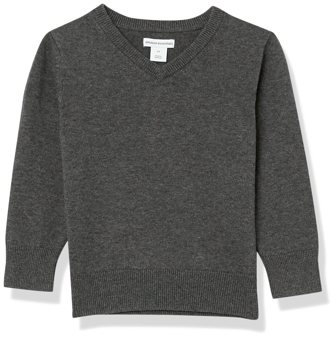 Amazon Essentials Boys' Uniform Cotton V-Neck Sweater - Soft & Comfortable School Wear for Kids, Perfect for Classroom, Formal Events & Cool Weather