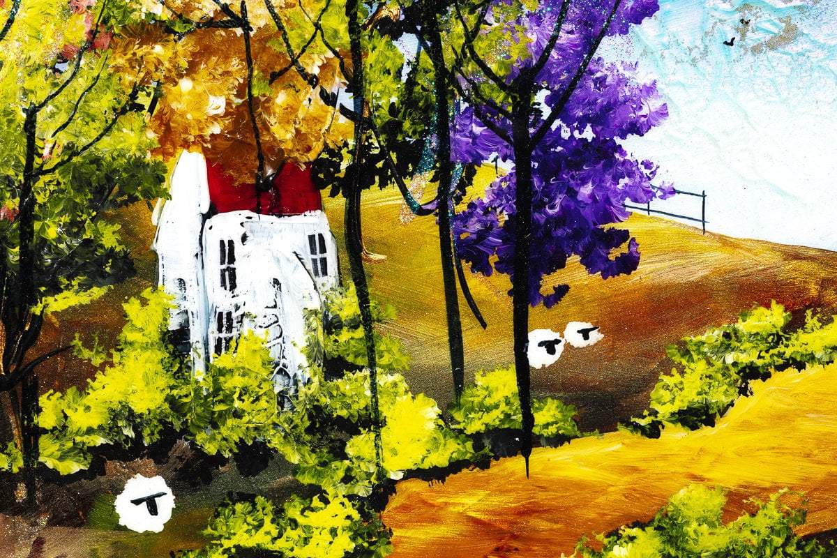 Original Moonlit Path Painting - Handmade Wall Art for Living Room, Bedroom & Office Decor - Perfect Gift for Home & Housewarming