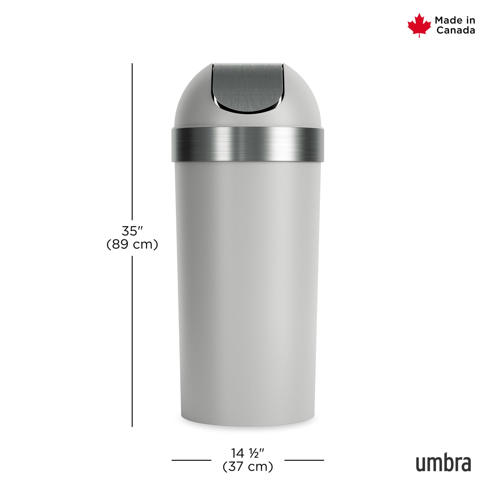Stainless Steel Venti Trash Can with Lid - 13 Gallon Kitchen Garbage Bin for Home, Office & Outdoor Use - Odor Control & Hands-Free Operation