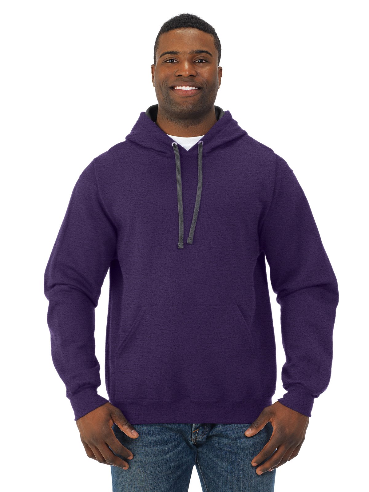 Fruit of the Loom Men's Sofspun Fleece Pullover Hoodie - Soft & Warm Zip-Up Sweatshirt for Casual Wear, Gym & Outdoor Activities