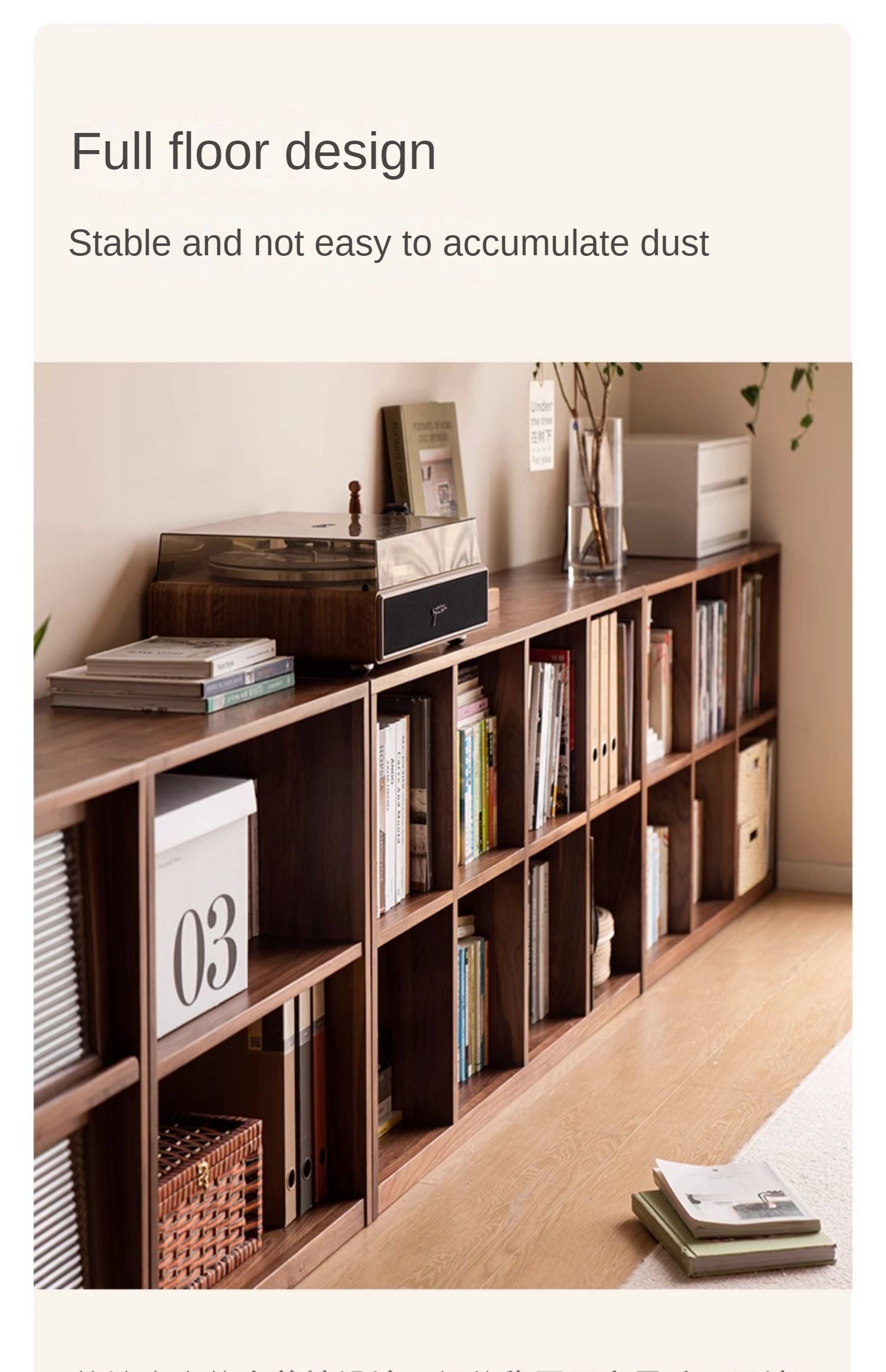 Solid Black Walnut & Ash Wood Bookcase Shelf - Rustic Floor Standing Bookshelf for Living Room, Home Office & Library Storage