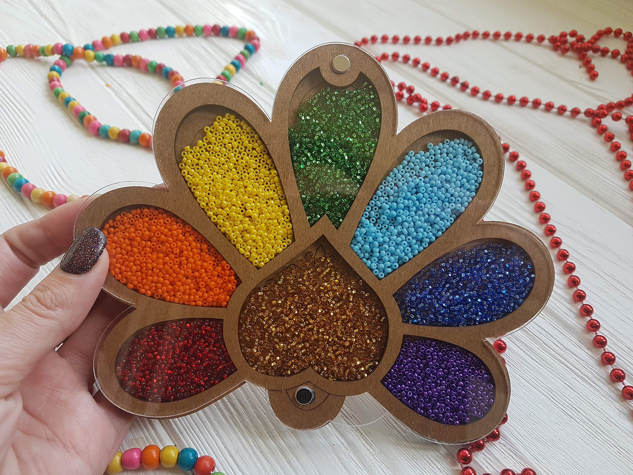 Peacock Bead Organizer Box - Premium Jewelry Storage for Beads, Charms & Craft Supplies - Perfect for DIY Jewelry Making & Crafting Projects