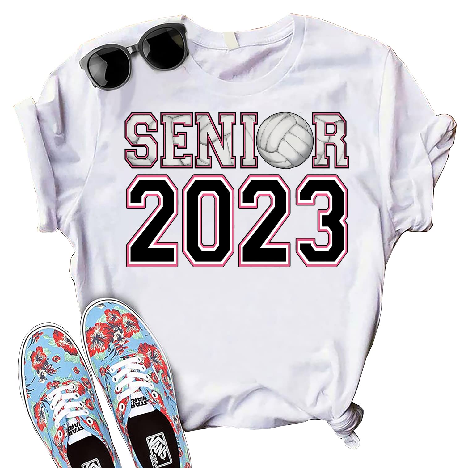 2023 Senior Volleyball T-Shirt - Multicolor Vintage Design for Graduation & Team Spirit | Perfect for Senior Night, Volleyball Games & Gifts