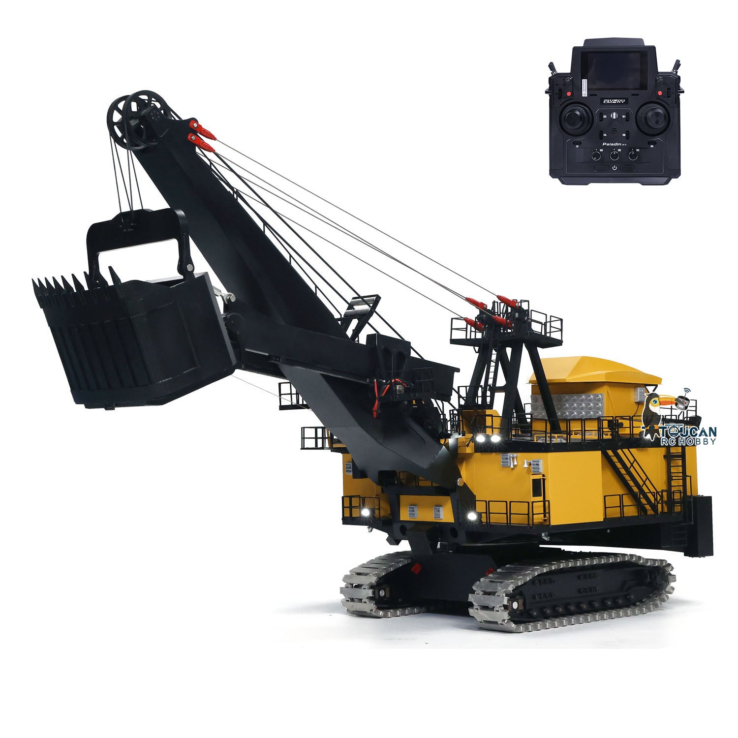 1/25 Scale Metal Electric Rope Shovel RC Excavator Model - Heavy Duty Mining Equipment with Radio Control System (ST8 PL18EV RTR/PNP) - Perfect for Construction Simulation, Mining Display, and RC Hobby Enthusiasts
