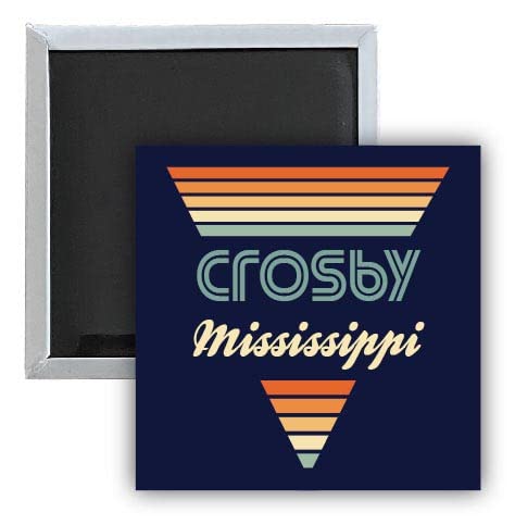 Vintage Crosby Mississippi 2.5 x 2.5-Inch Retro Fridge Magnet - Collectible Souvenir & Decorative Kitchen Accessory for Refrigerators, Lockers & Metal Surfaces