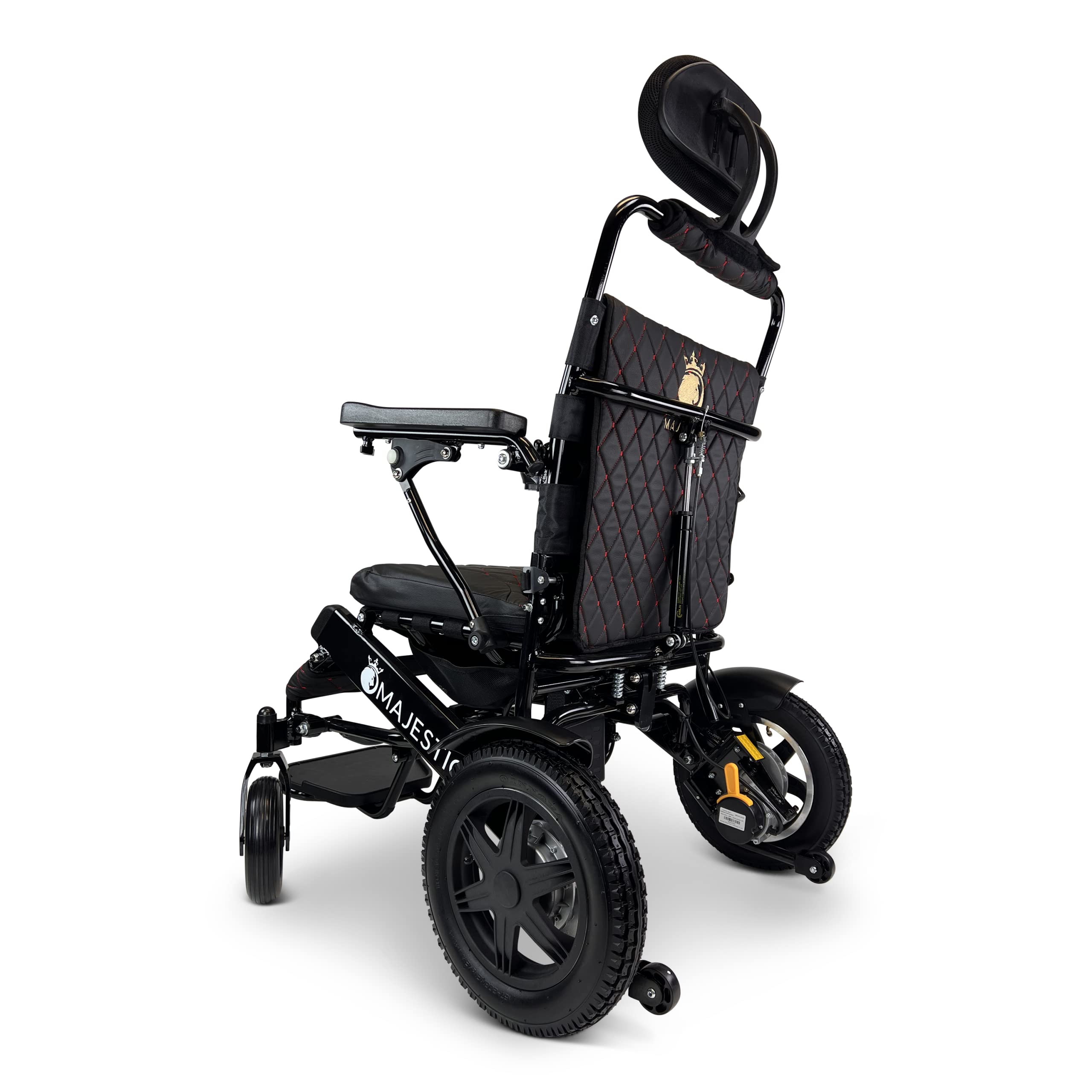 MALISA Lightweight Foldable Electric Wheelchair for Adults - Portable Motorized Wheelchair with 2 Batteries, All-Terrain Power Chair (Black Frame) - Ideal for Indoor/Outdoor Use, Travel & Daily Mobility