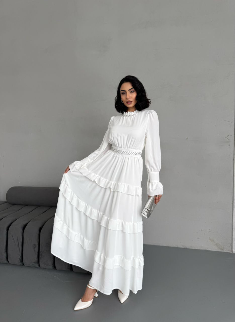 Elegant White Temple Dress - Long Maxi LDS Temple Dress for Women | Perfect for Church, Weddings & Special Occasions
