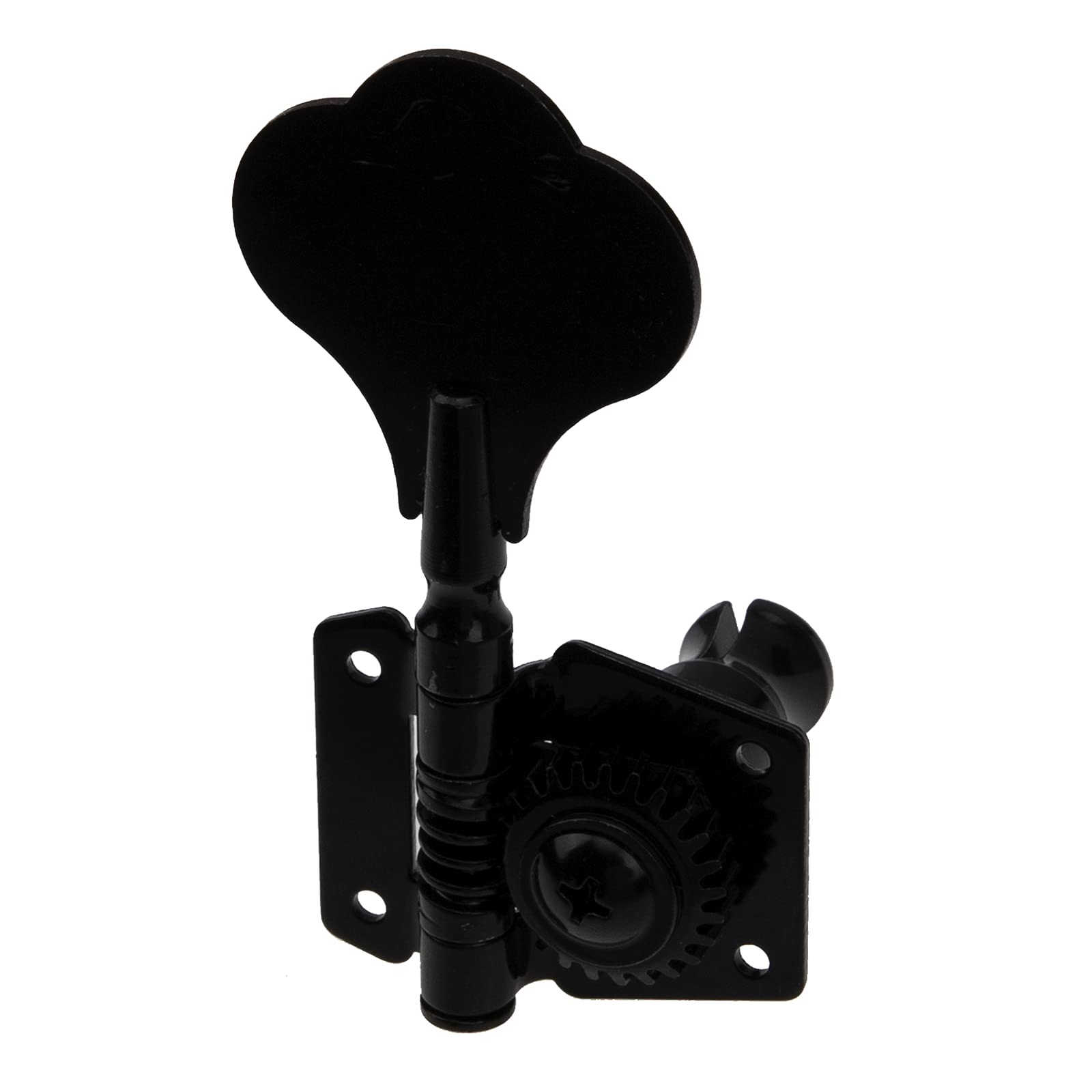 4Pcs Yootones Open Gear Machine Heads Tuners - 2 Left & 2 Right Tuning Pegs for 4-String Fender Precision/Jazz Bass Guitar (Black) - Perfect for Guitar Maintenance, String Replacement & Professional Tuning