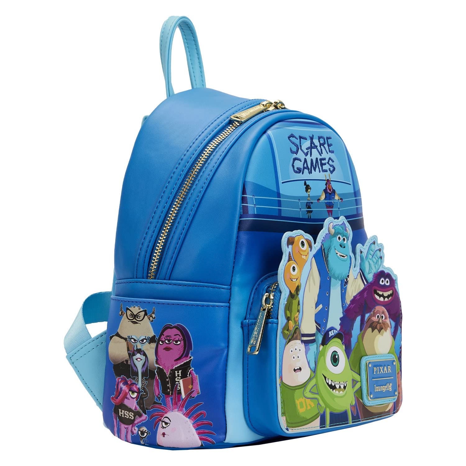 Loungefly Monsters University Scare Games Scene Mini Backpack - Disney Pixar Official Licensed Collectible for College Students & Fans - Perfect for School, Travel, and Comic Con Events