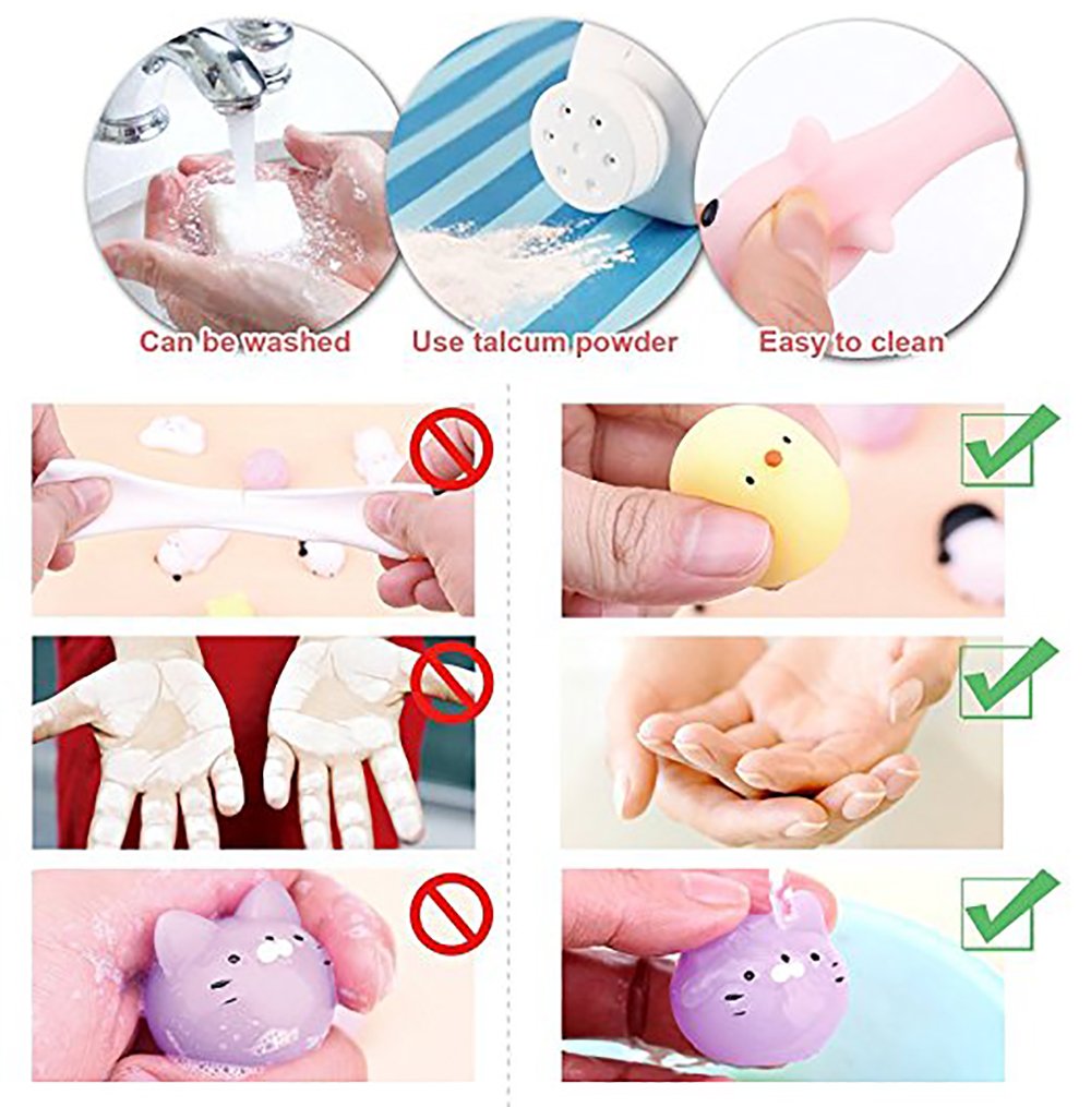 12 Pcs Kawaii Squishy Toys - Panda & Cat for Stress Relief