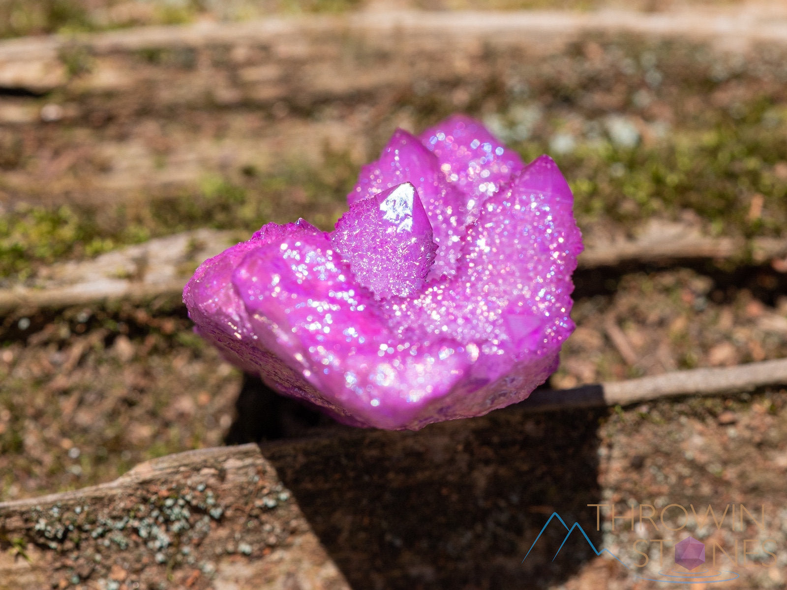 Natural Aura Quartz Crystal Cluster - Ruby Pink Rainbow Quartz for Healing & Metaphysical Use | Spiritual Decor, Meditation & Energy Work (R0580)