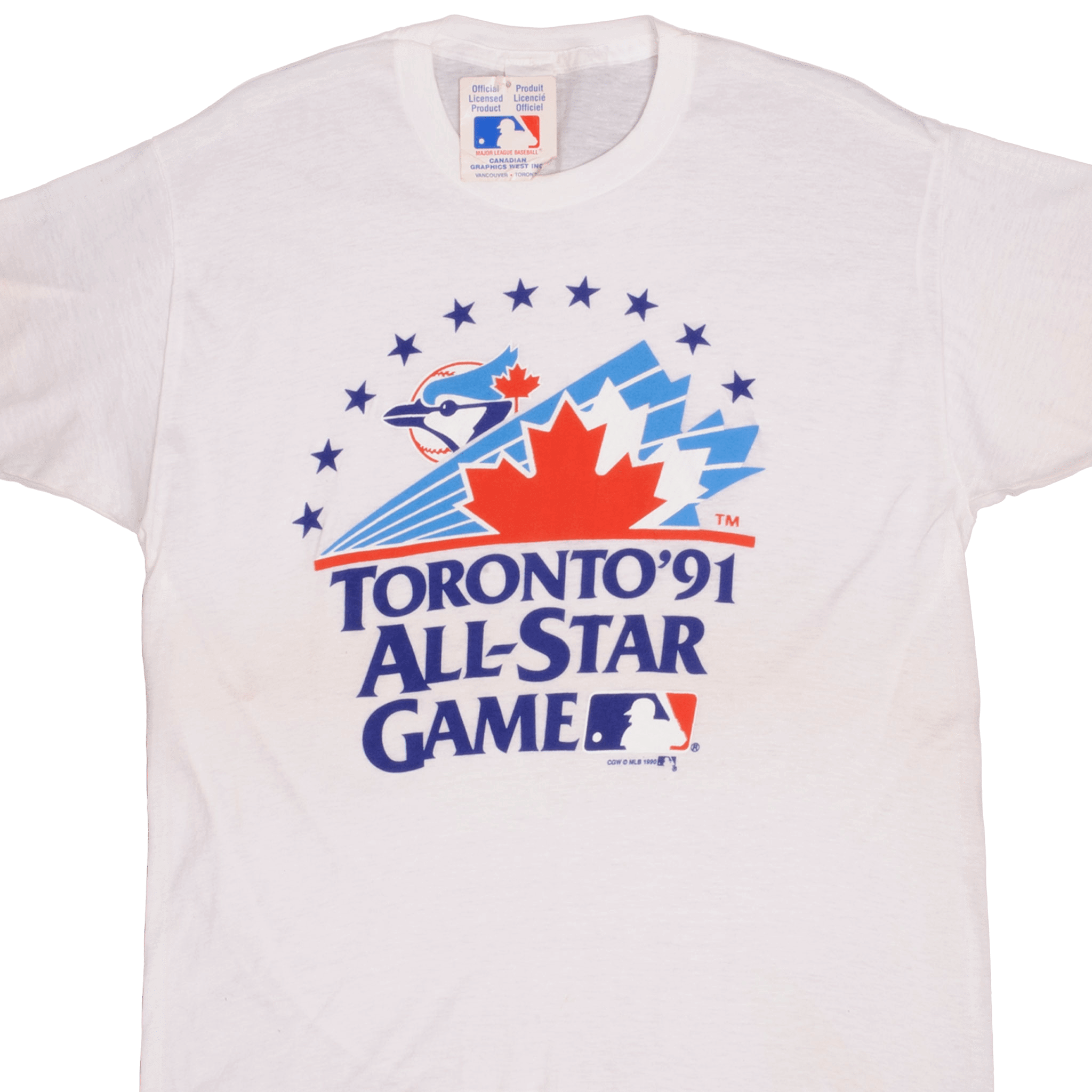 Vintage Deadstock MLB Toronto Blue Jays 1990 All-Star Game Tee Shirt XL - Retro Baseball Fan Gift & 90s Throwback Fashion for Men