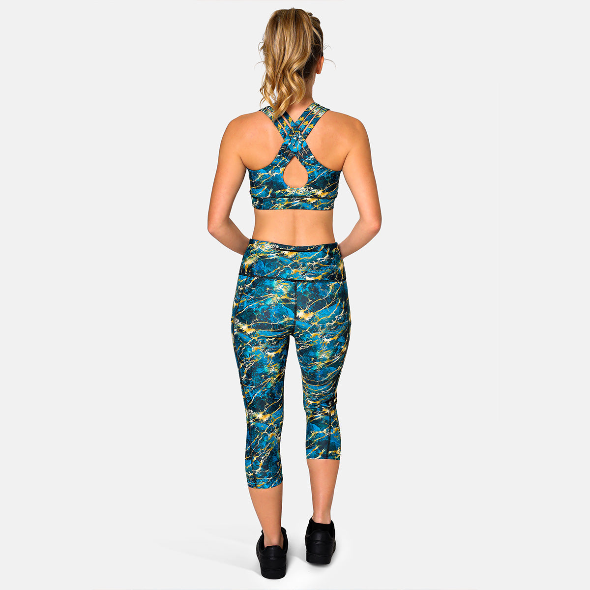 Luxury Gilded Marble Capri Pants - Women's High-Waisted Palazzo Trousers for Elegant Evening Wear & Special Occasions
