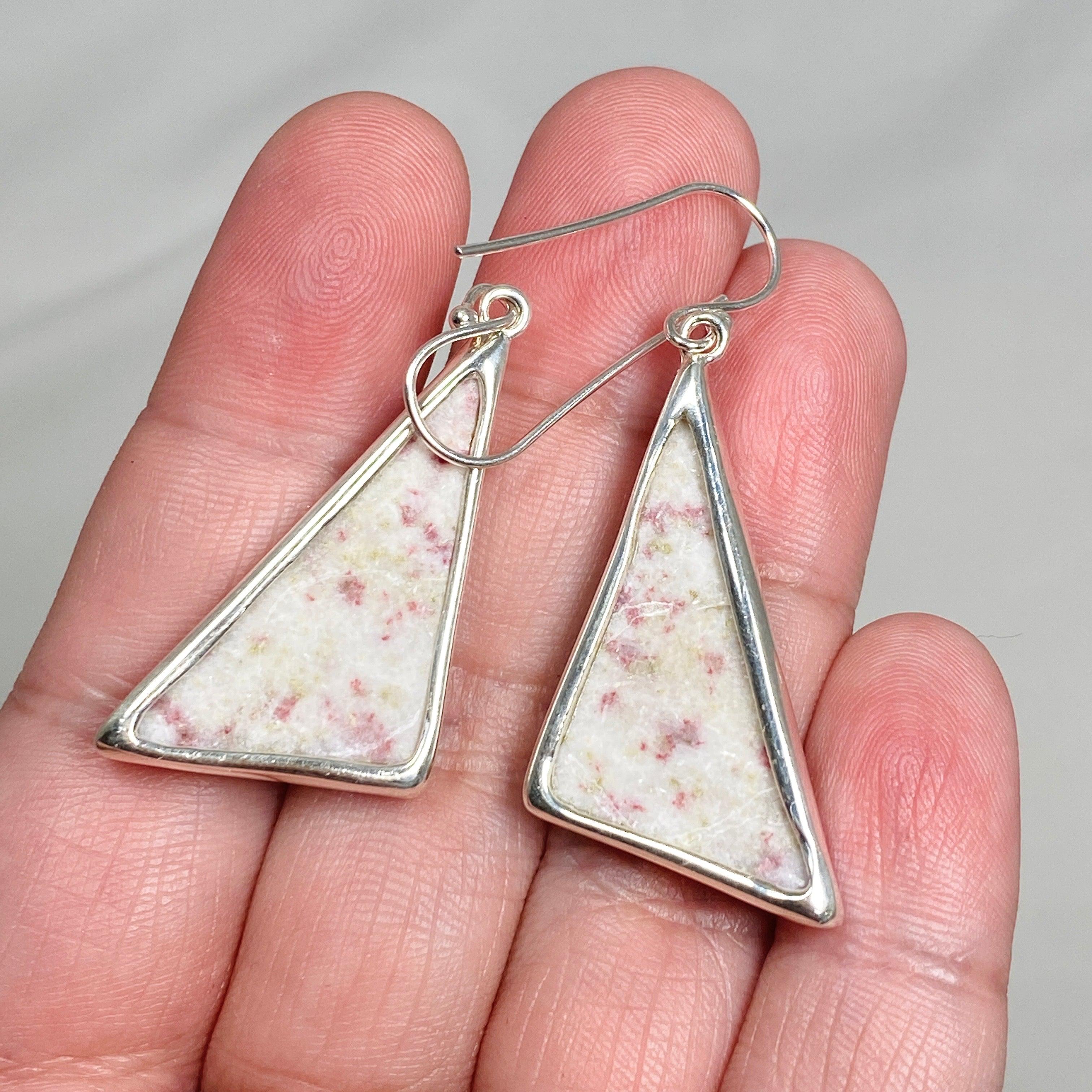 Exquisite Cinnabar Triangle Earrings KEGJ1469 - Handcrafted Vintage Jewelry for Women, Perfect for Parties, Weddings & Special Occasions
