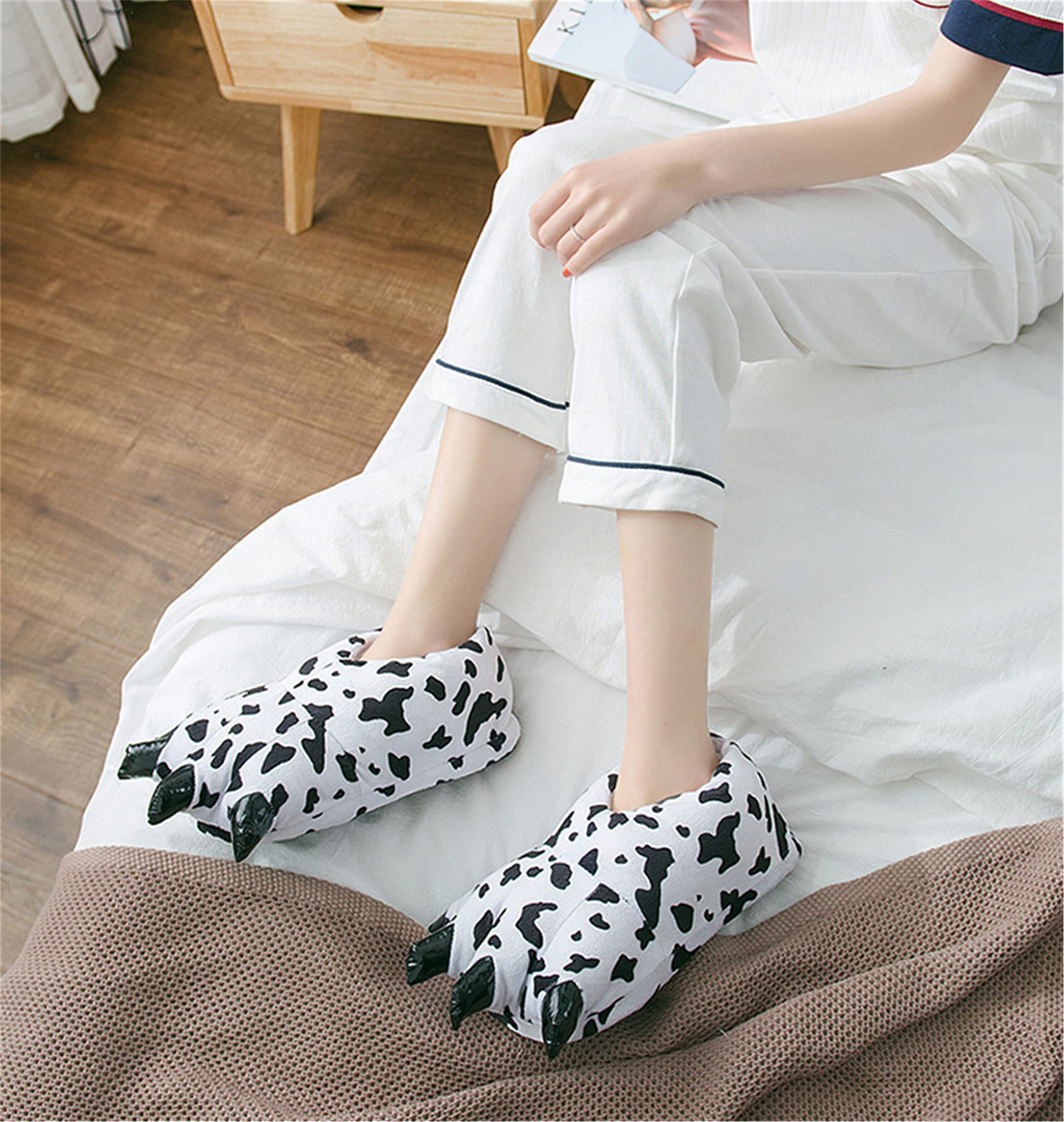 YILANLAN Unisex Plush Animal Paw Slippers - Dinosaur Claw Fuzzy Warm House Shoes for Men & Women | Cozy Indoor Footwear for Winter, Home, and Gifts