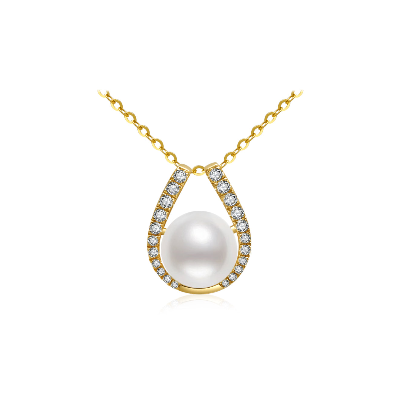 18K Solid Gold Diamond Hanadama Akoya Pearl Necklace - Luxury Japanese Pearl Jewelry for Women - Perfect for Weddings, Anniversaries & Special Occasions