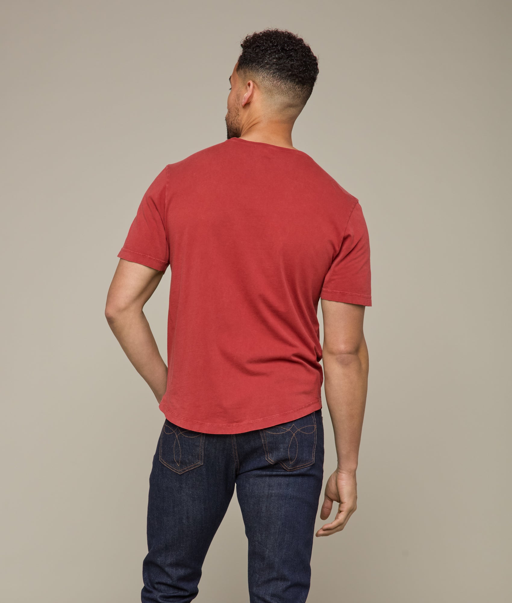 Lucchese Crewneck T-Shirt for Men - Soft Cotton Brick Red Tee - Casual Wear & Everyday Outfits