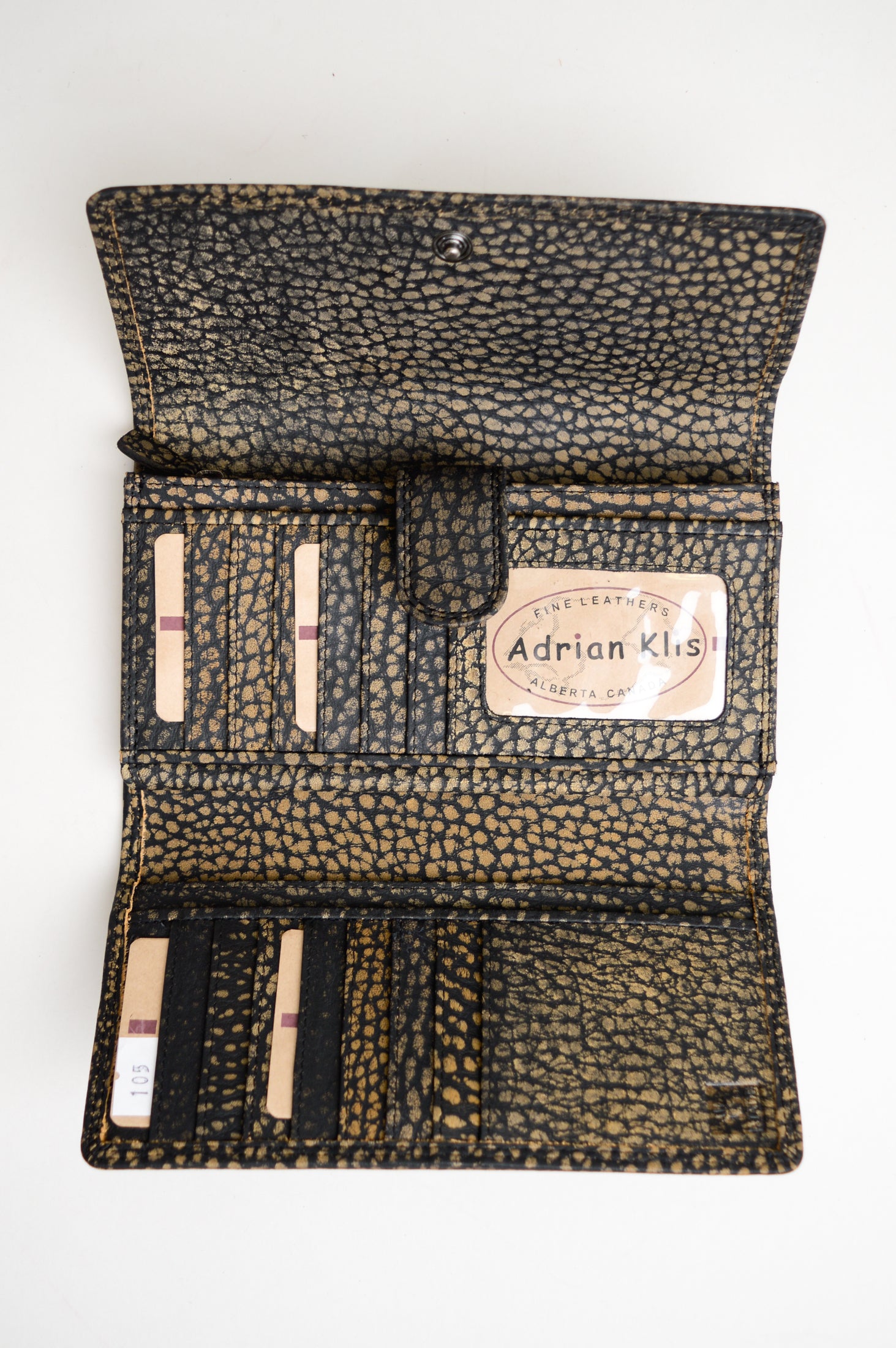 Adrian Klis 105 Genuine Leather Ladies Wallet with Panther Print - Stylish Women's Clutch for Everyday Use, Parties & Travel