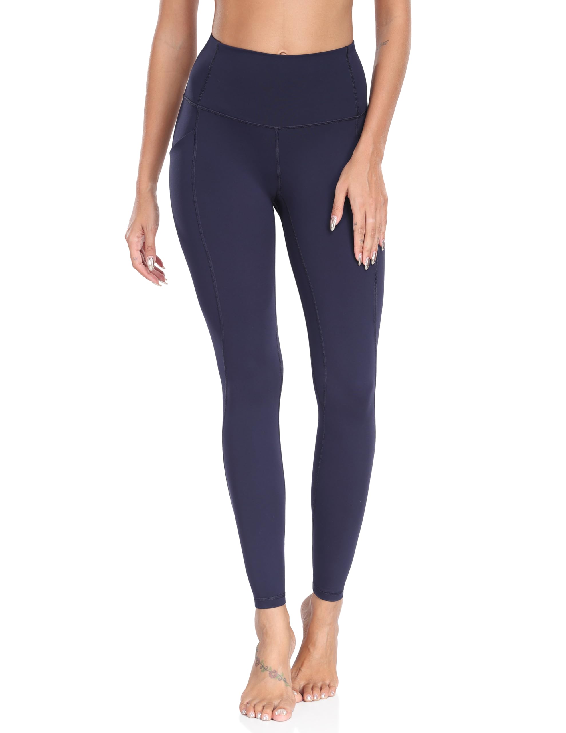 YUNOGA Women's High Waist Yoga Pants with Pockets - Tummy Control Workout Leggings for Running, Gym & Lounge | Full Length Stretchy Athletic Pants