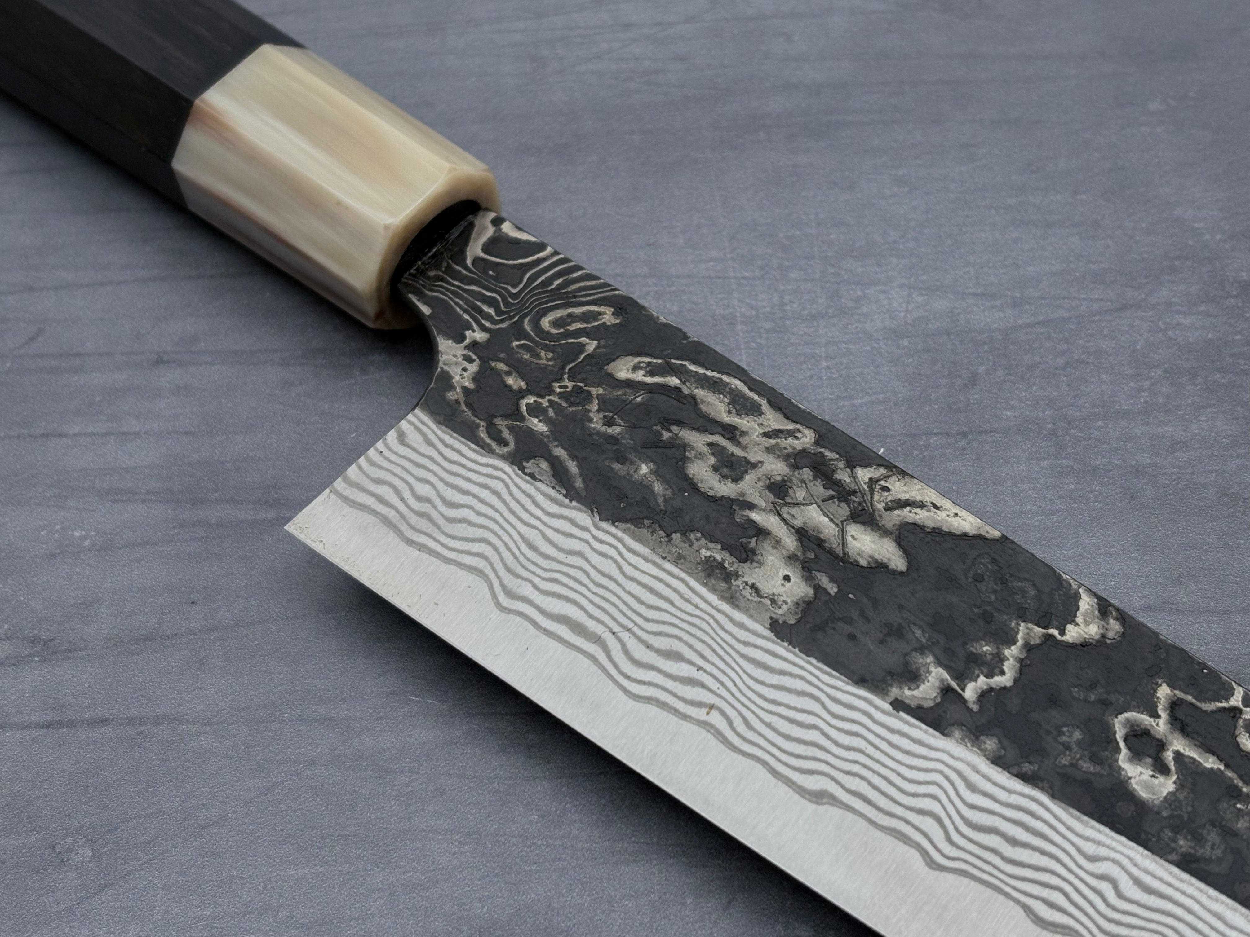 Hatsukokoro SLD Kurouchi Blast Gyuto 240mm Japanese Chef Knife - High Carbon Steel Kitchen Knife for Professional Chefs & Home Cooking, Perfect for Slicing, Dicing & Meat Cutting