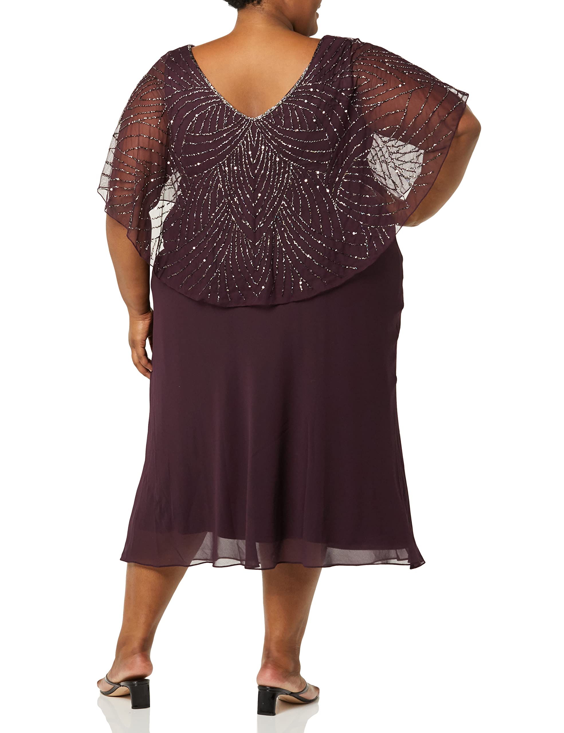 J Kara Women's Plus Size Beaded Maxi Dress for Special Occasions - Elegant Long Sleeve Party Gown for Weddings, Evening Events & Holiday Celebrations