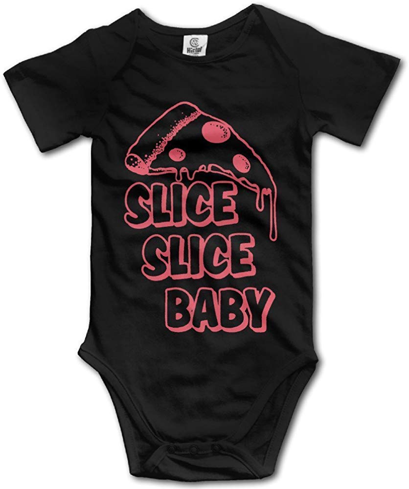 Cute Pizza Slice Baby Unisex Onesie - Soft Newborn Outfit, Comfortable Black Bodysuit for Infants | Perfect for Family Photos, Playdates & Special Occasions