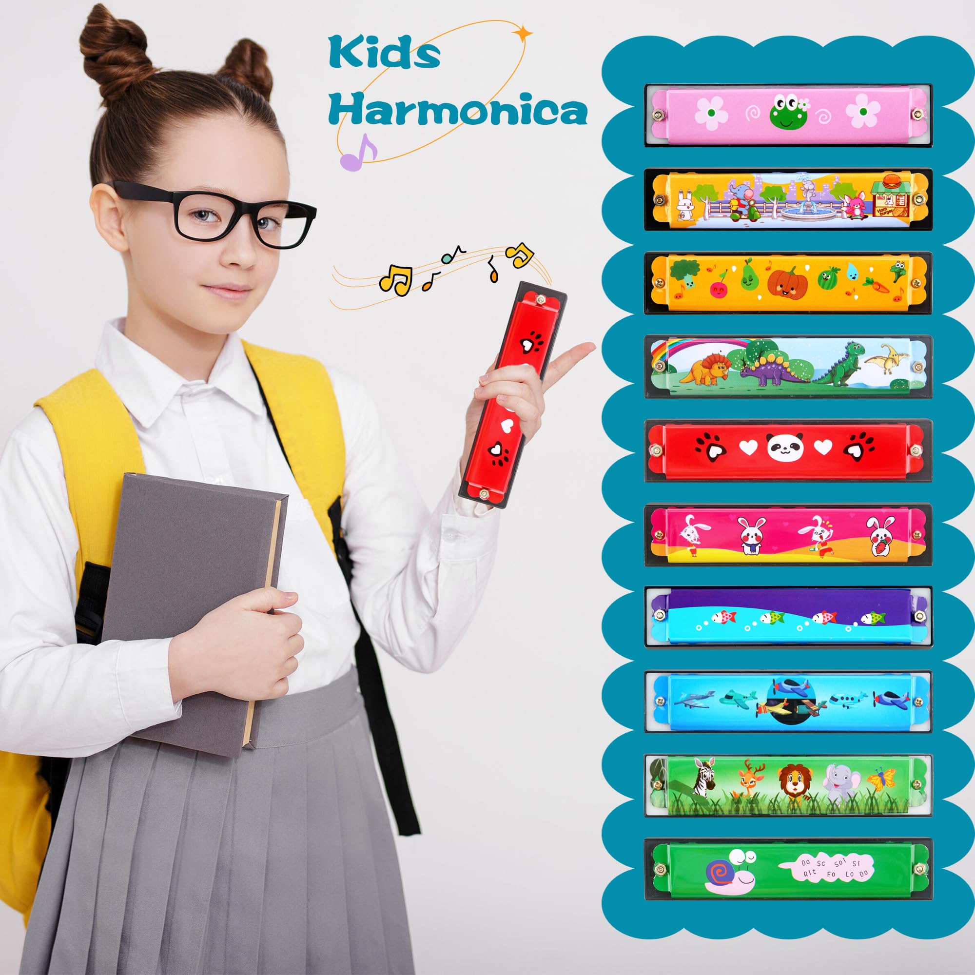 16-Hole Cartoon Harmonica Toy - 30 Pack for Kids & Adults | Musical Gift for Beginners, Parties & Learning