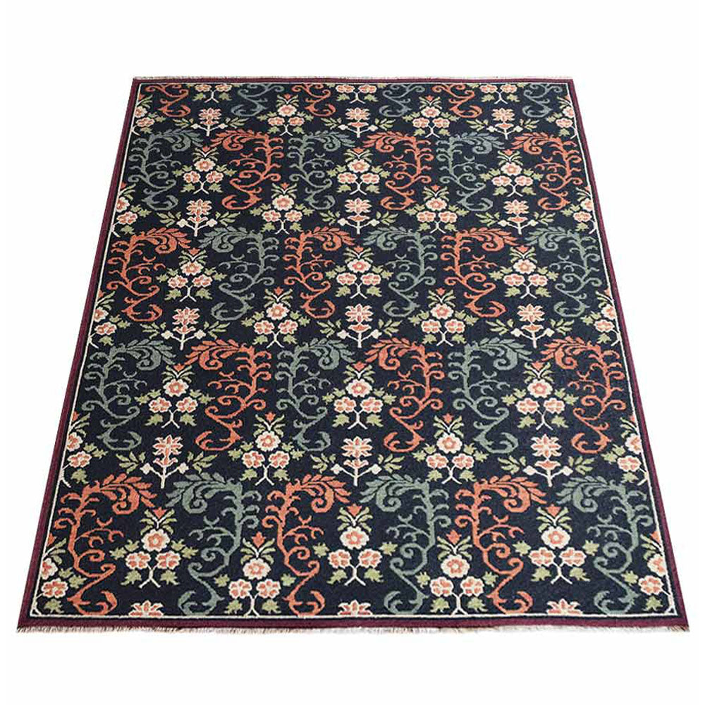 Hand Knotted Chrysanthemum Area Rug - Traditional Floral Design for Living Room, Bedroom & Home Decor