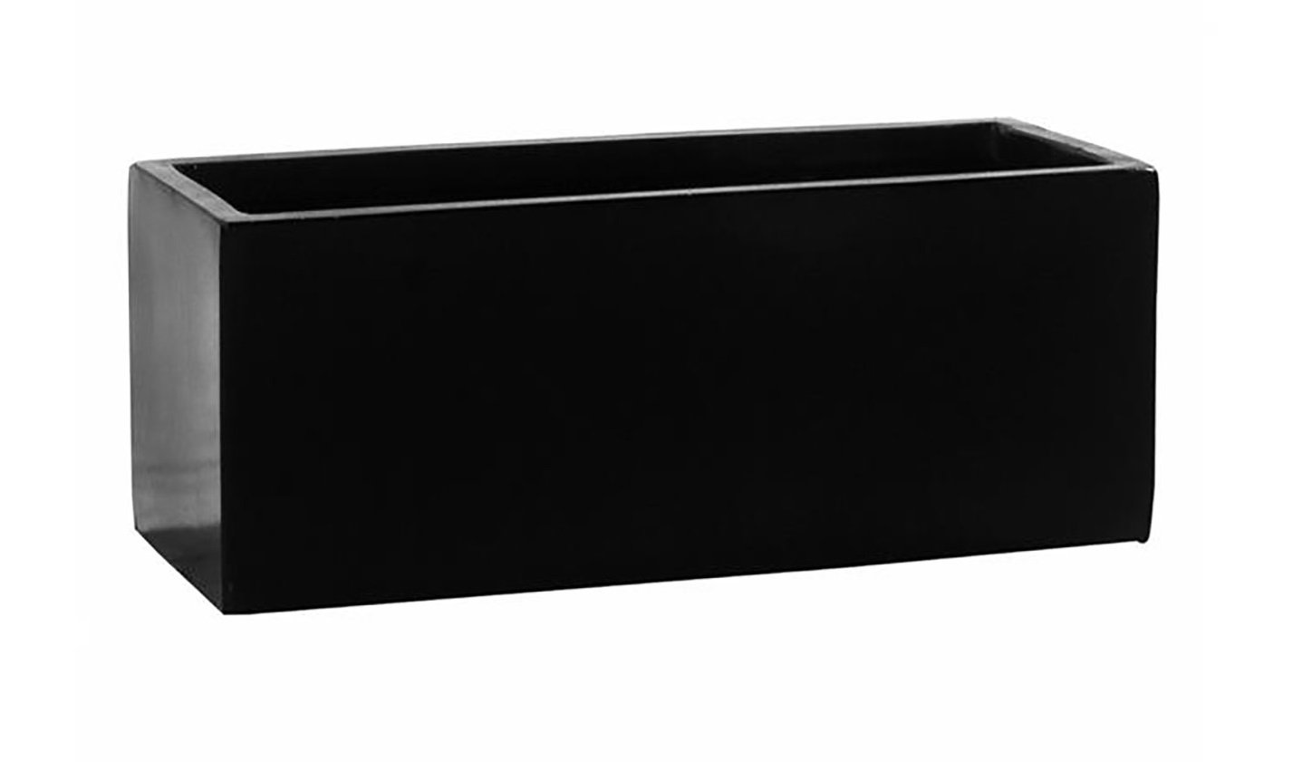 Modern Black Rectangular Flower Pot - 8