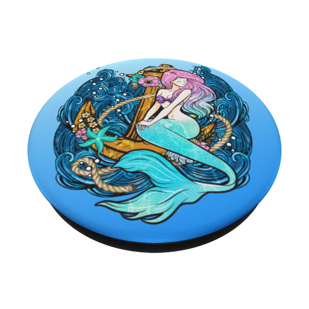 Blue Mermaid Tail PopSocket Grip & Stand for iPhone & Android - Ocean Themed Phone Accessory for Girls | Perfect for Beach Days, Pool Parties & Summer Adventures