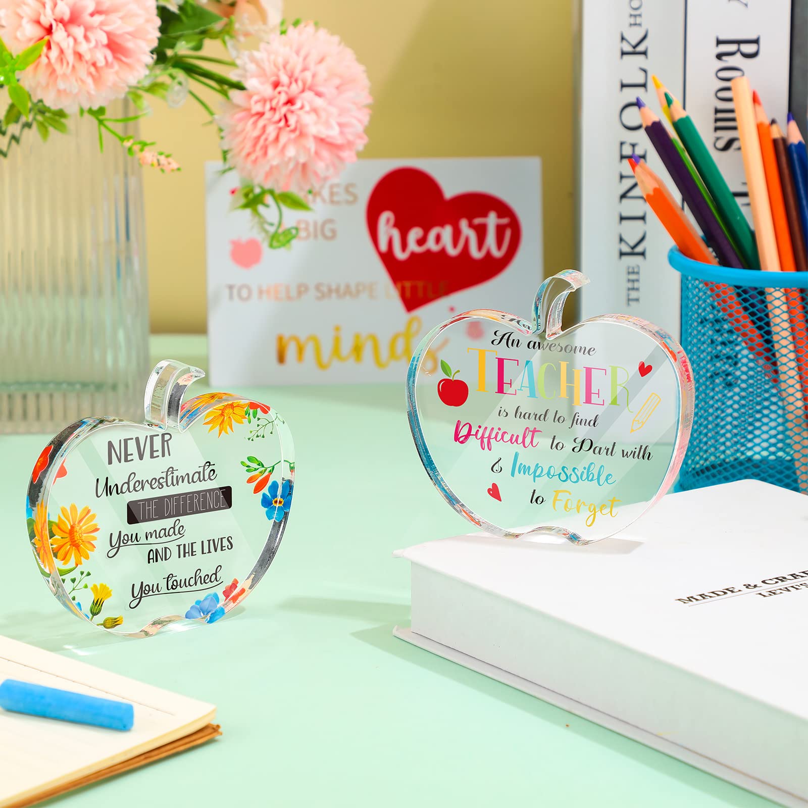 Chunful 2-Piece Sunflower Acrylic Teacher Appreciation Gift Set - Perfect for Graduation, Christmas, Retirement & Thank You Gifts from Students | Class of 2025 Keepsake for Educators | Ideal for Classroom Decor & Teacher Recognition Events