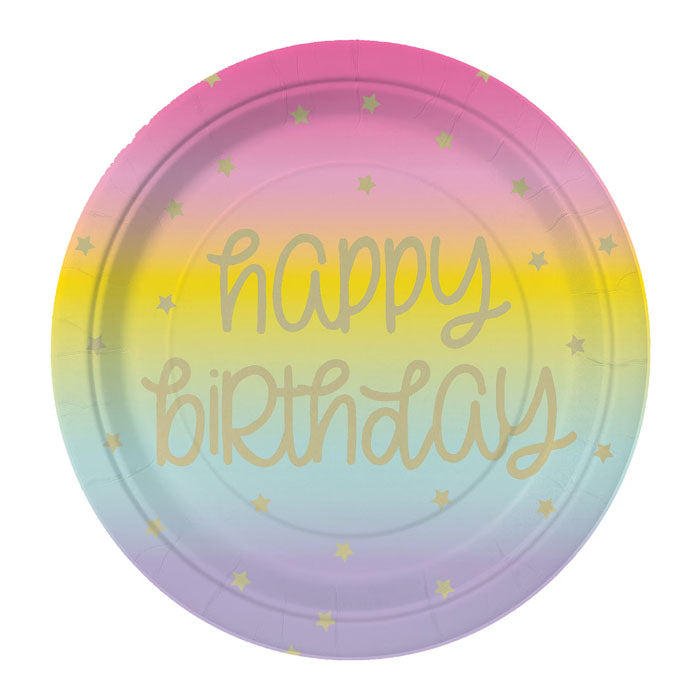 Pastel Colored Paper Plates - 8 Pack of 7 Inch Disposable Party Plates for Birthday, Baby Shower & Picnic - Eco-Friendly Pastel Dinnerware for Events & Gatherings