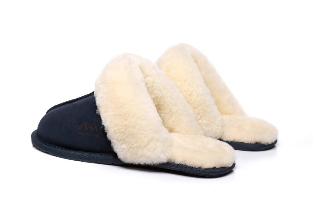 Tarramarra Women's Rosa Scuff Sheepskin Slippers - Warm Winter Fuzzy Shearling Indoor House Shoes for Cozy Comfort at Home, Bedroom & Lounge