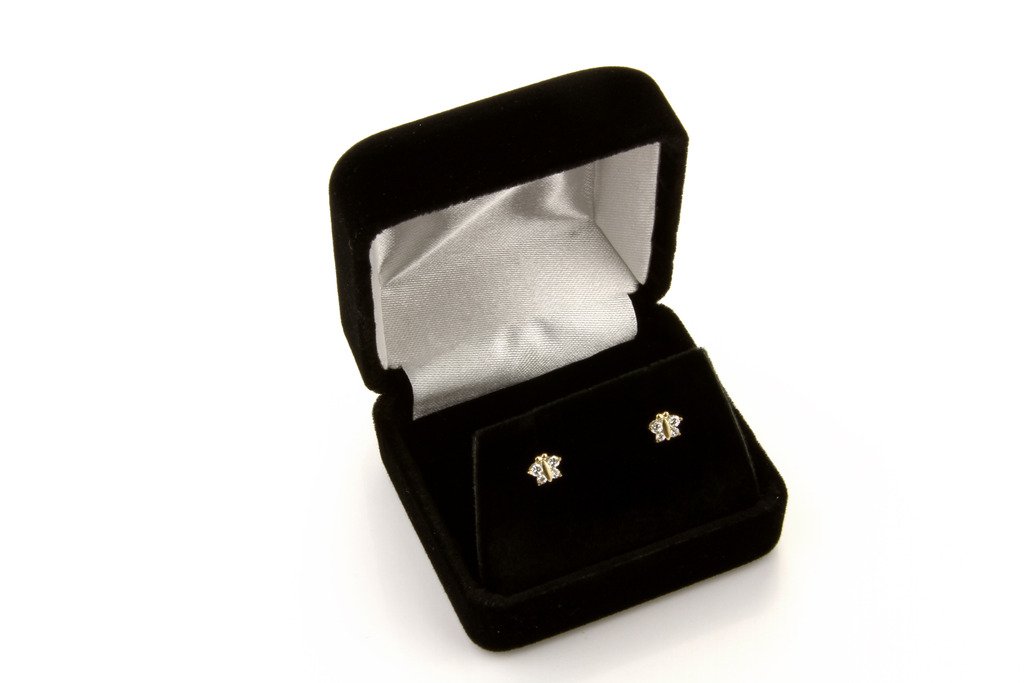 14K Yellow Gold Cubic Zirconia Flower Stud Earrings for Women - Elegant Floral Jewelry Gift for Birthday, Anniversary & Special Occasions
