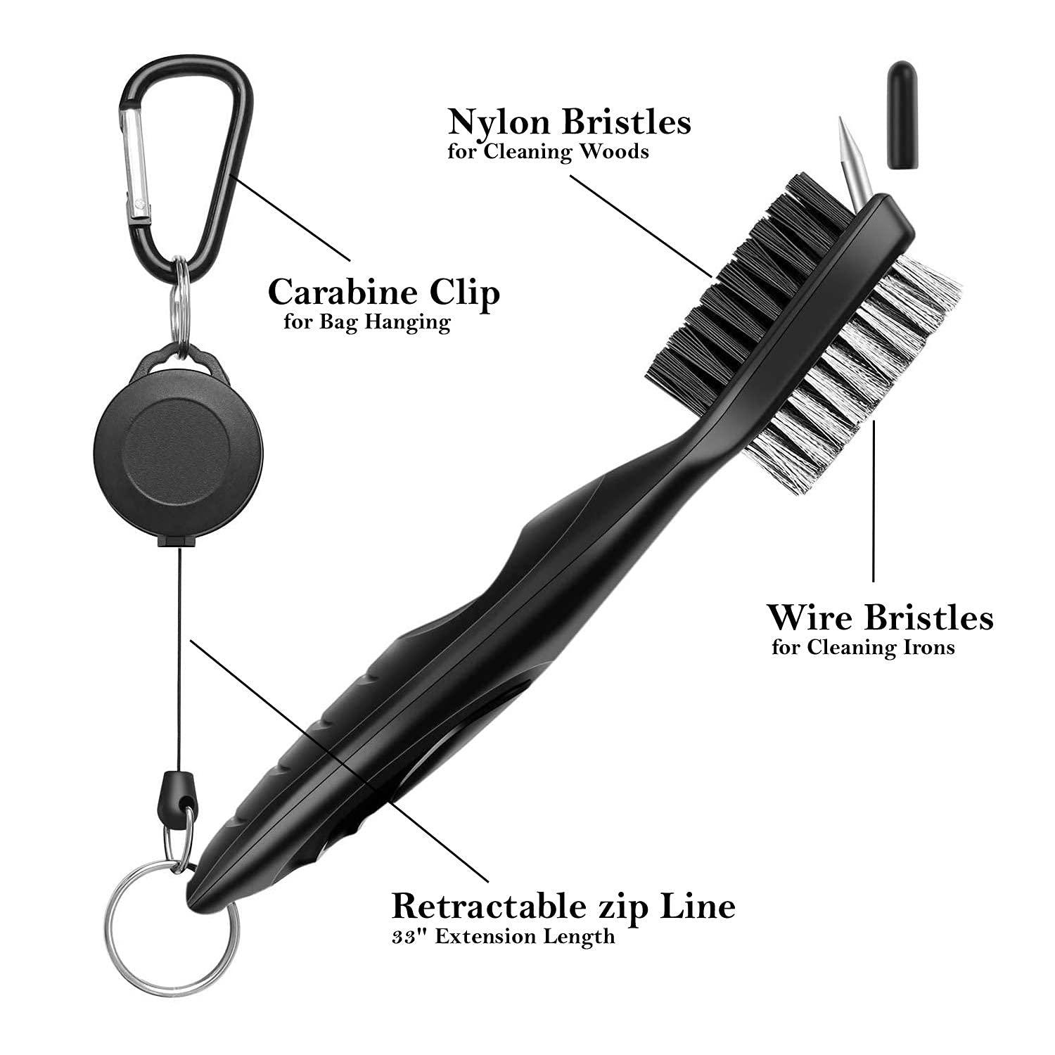 Premium Golf Towel with Clip & Cleaning Brush Set - Durable Microfiber Golf Club Cleaner for Men & Women - Perfect for Golf Bags, Course Play & Equipment Maintenance