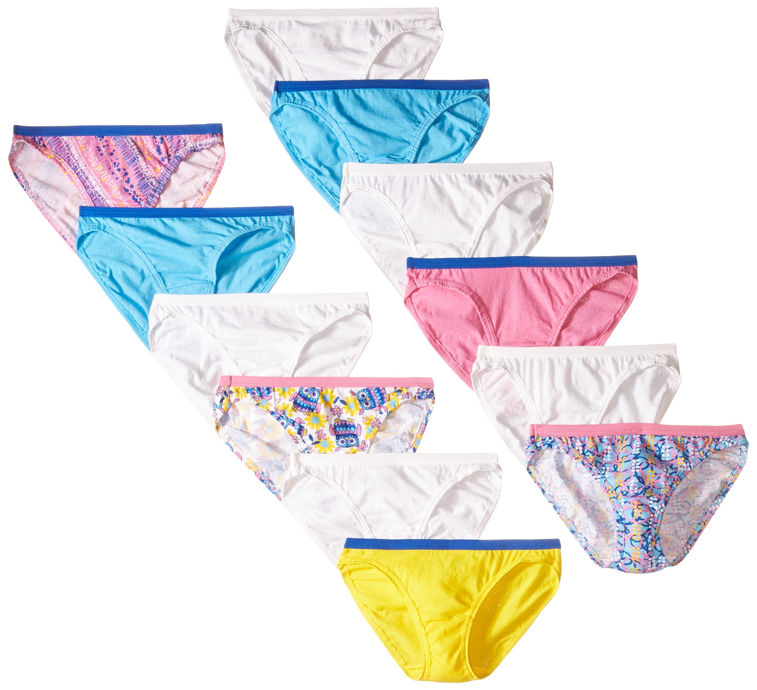 Fruit of the Loom Little Girls' Assorted Bikini Underwear - 12 Pack | Soft Cotton Briefs for Toddlers & Kids | Perfect for School, Playtime & Everyday Comfort