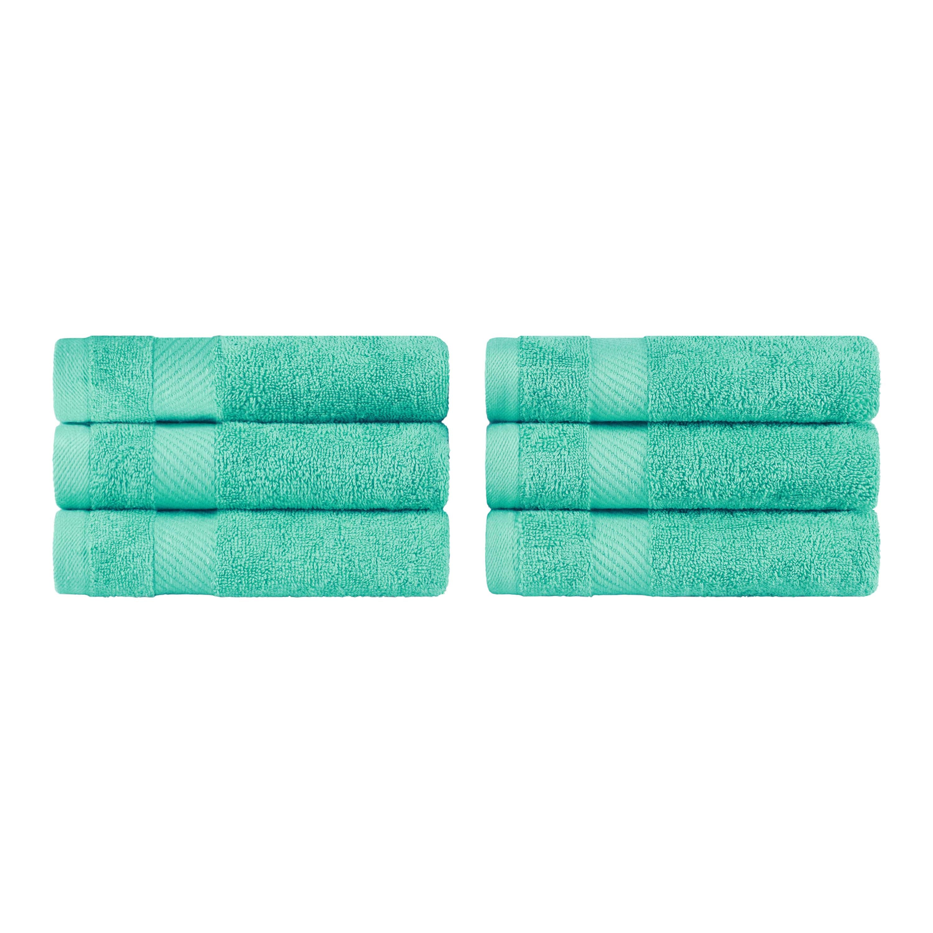 Premium 6-Piece Egyptian Cotton Hand Towel Set with Elegant Dobby Border - Soft & Absorbent for Bathroom, Kitchen, and Guest Use