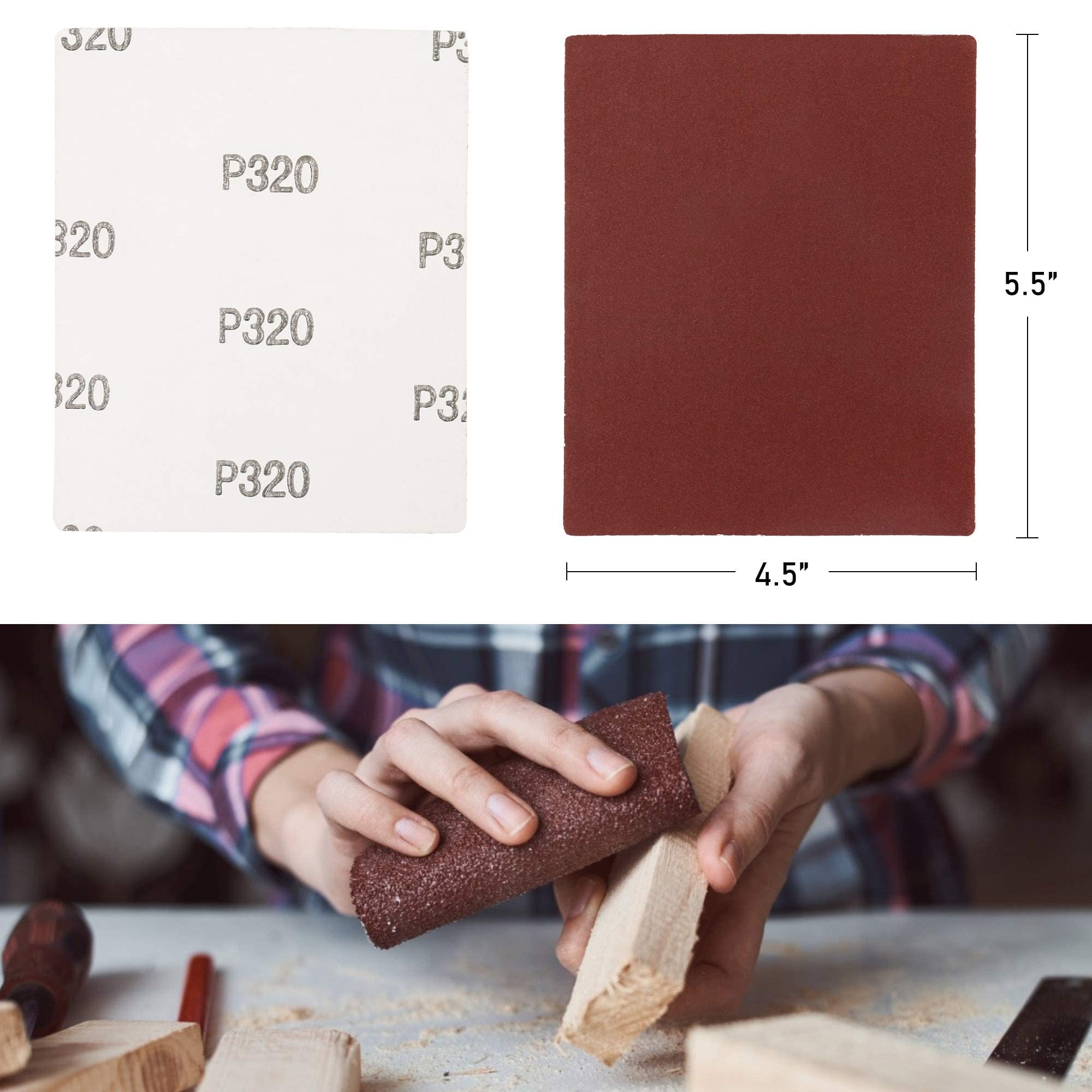 LotFancy 50PCS 1/4 Sheet Sandpaper 60-1000 Grit for Palm Sander & 30PCS 9x11 Dry Wet Sandpaper 60-2000 Grit - Woodworking, Metal Polishing, Auto Body Repair, DIY Projects