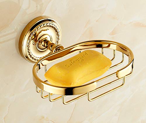 Luxury Gold Brass Bathroom Shelf - Wall Mounted Soap Holder for Bathroom Decor