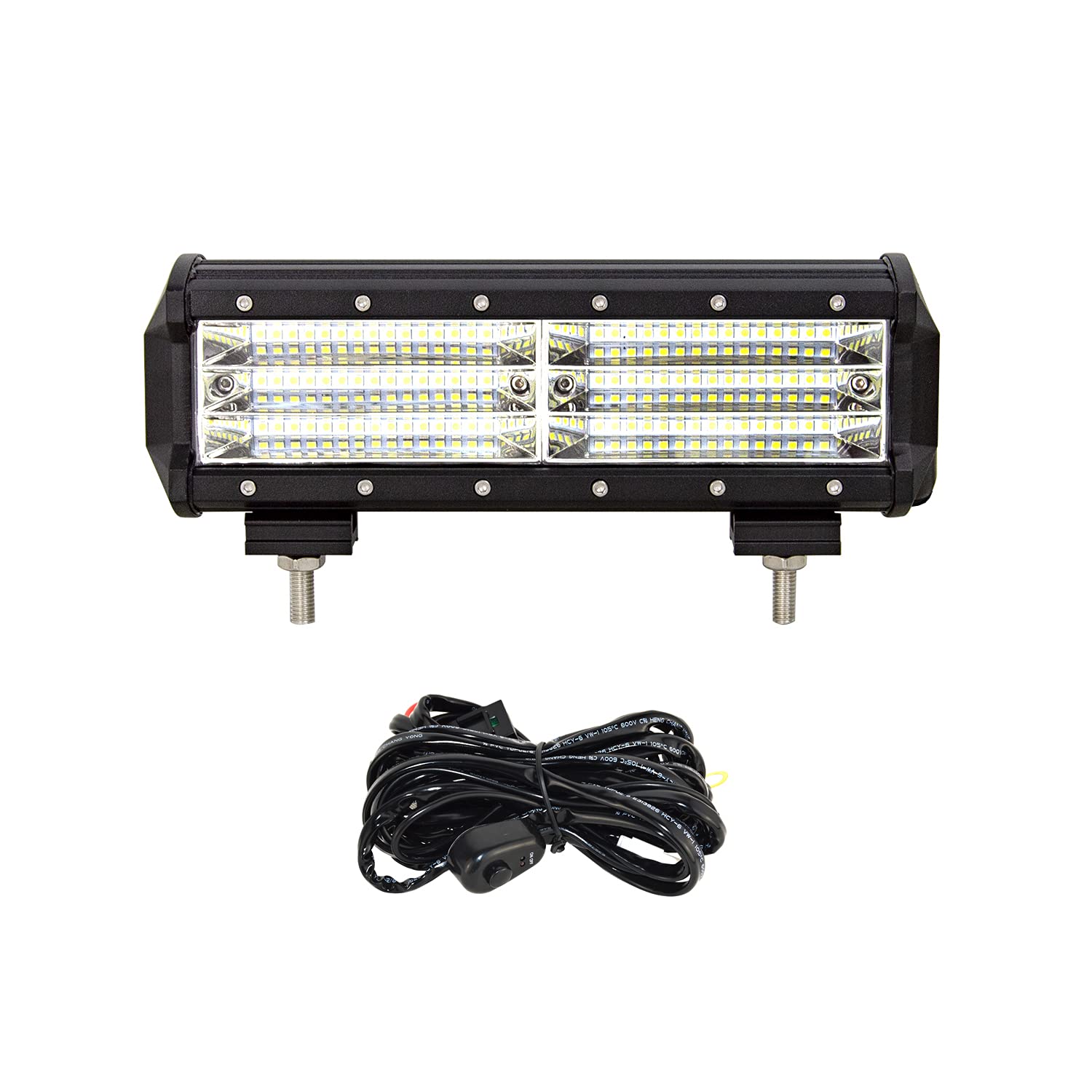 RIGIDON 9 Inch 270W LED Light Bar for SUV, Jeep, Truck, Off-Road 4x4, UTV, ATV - Flood Beam Driving Light with Wiring Harness Kit - Perfect for Off-Roading, Night Driving, and Work Lighting