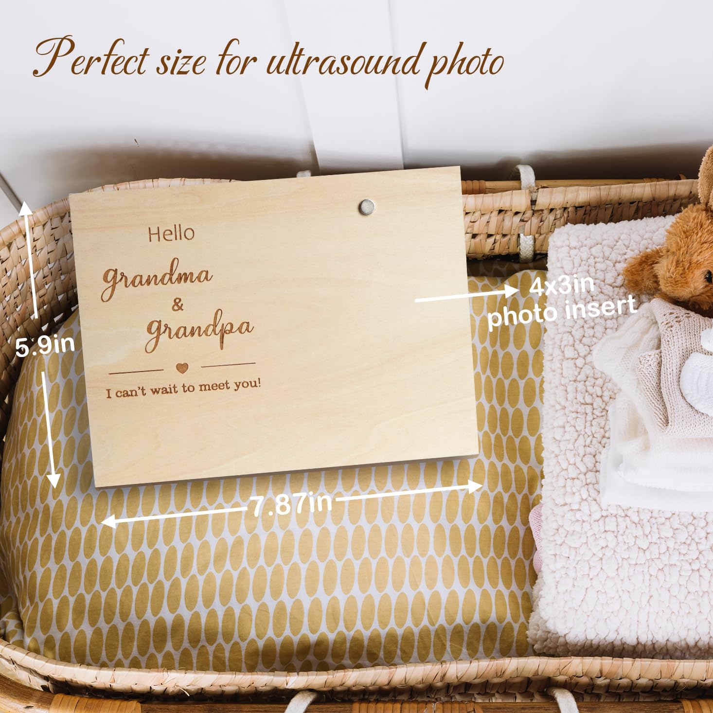 Ultrasound Picture Frame for Grandparents - Pregnancy Announcement Gift with Baby Sonogram Display - First Time Grandparents Keepsake - Perfect for Baby Reveal, Gender Reveal & Nursery Decor