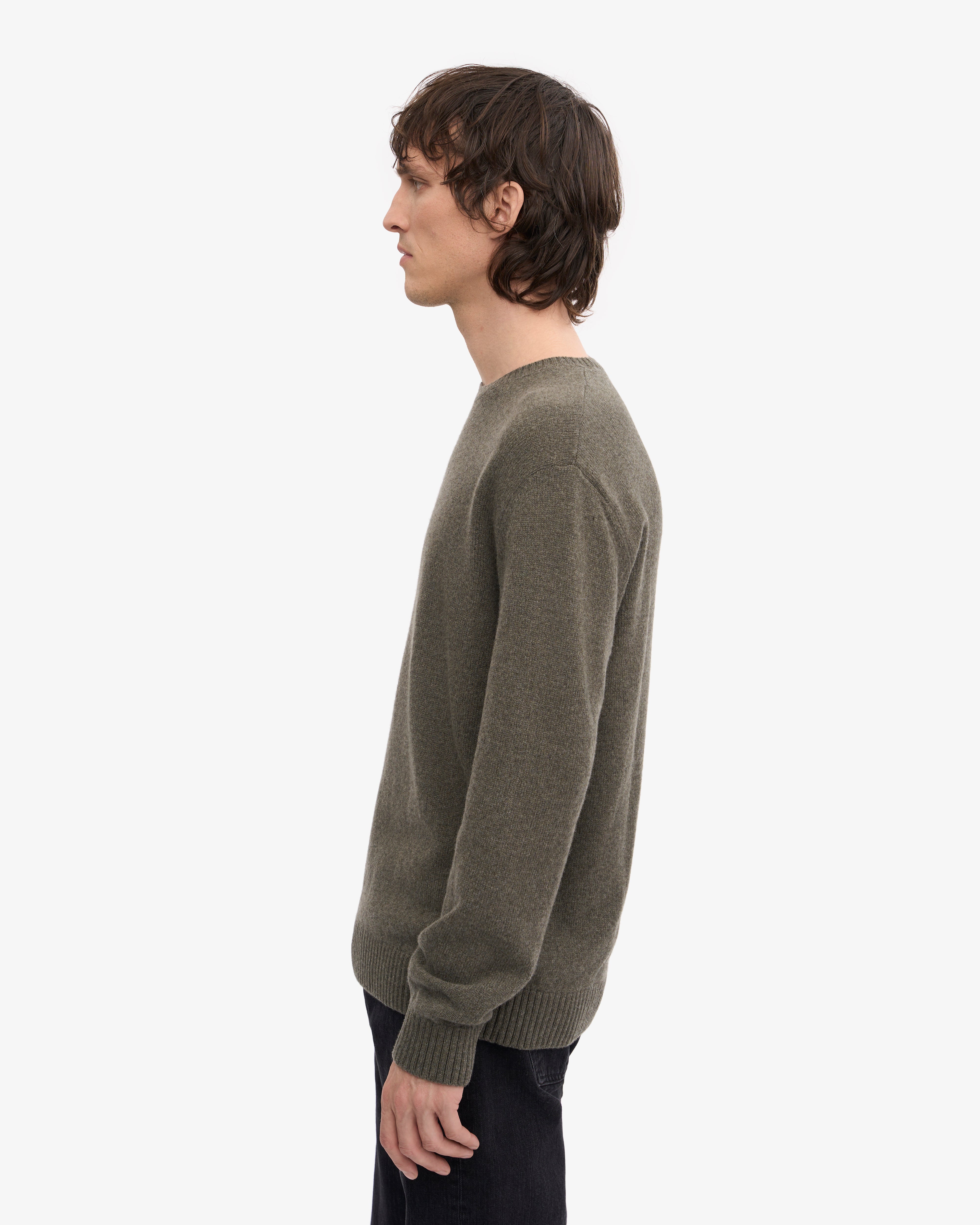 Premium Classic Merino Wool Crew Neck Sweater for Men & Women - Soft & Warm Dusty Olive Pullover - Perfect for Winter, Fall & Outdoor Activities