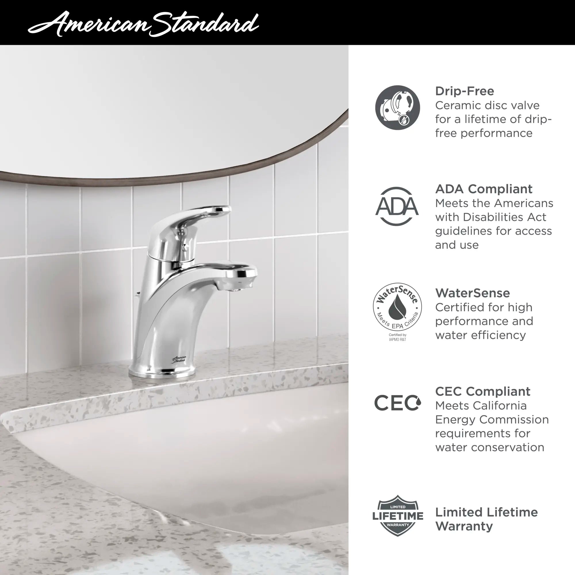 Colony PRO Single Hole Single Handle Bathroom Faucet - 1.2 GPM Water-Saving Design with Lever Handle - Perfect for Small Bathrooms & Powder Rooms