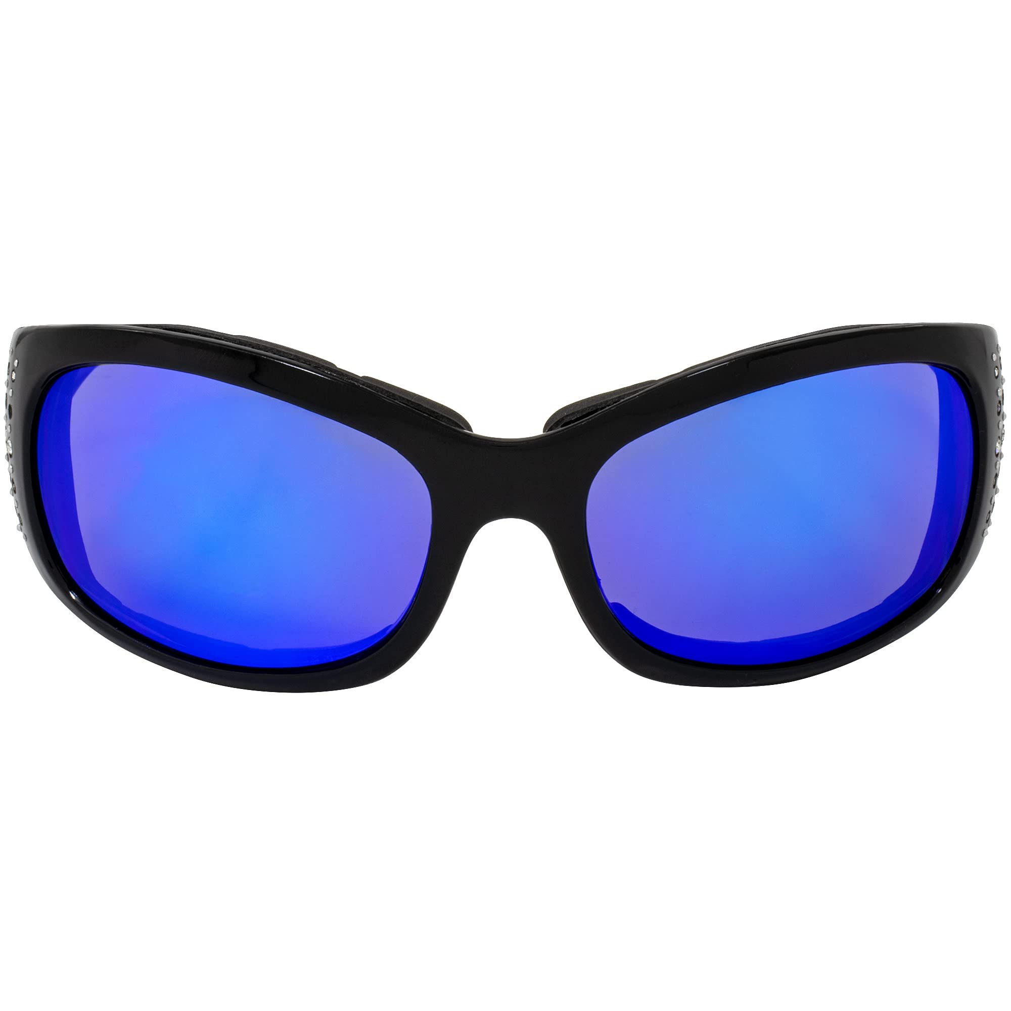Global Vision Marilyn 2 Plus Padded Motorcycle Glasses for Women - 4 Pairs with Clear, Smoke, Driving Mirror & Blue Mirror Lenses - Perfect for Riding, Driving & Outdoor Sports