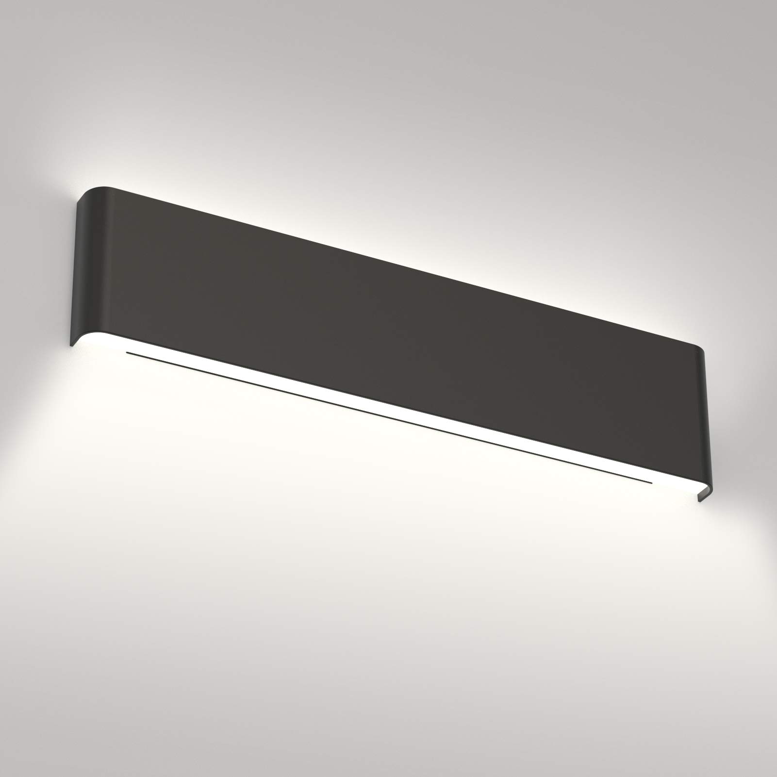 Aipsun 24 Inch 20W Matte Black Modern LED Vanity Light - Up and Down Lighting for Bathroom Wall Fixtures (Cool White 5000K) - Perfect for Contemporary Bathroom, Dressing Room & Makeup Area Lighting