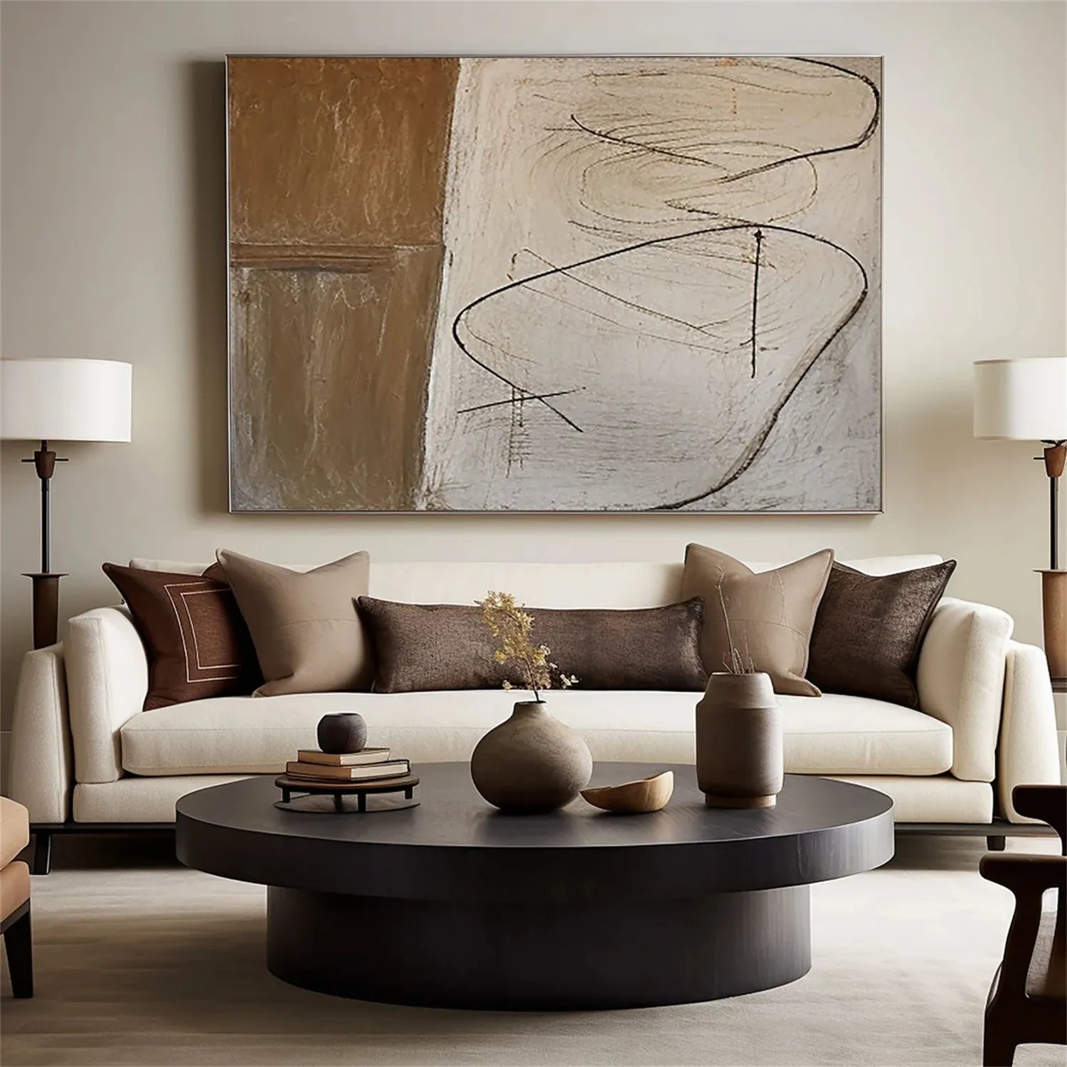 Abstract Painting #AB 177 - Modern Wall Art for Living Room, Bedroom & Office Decor - Handmade Canvas Artwork