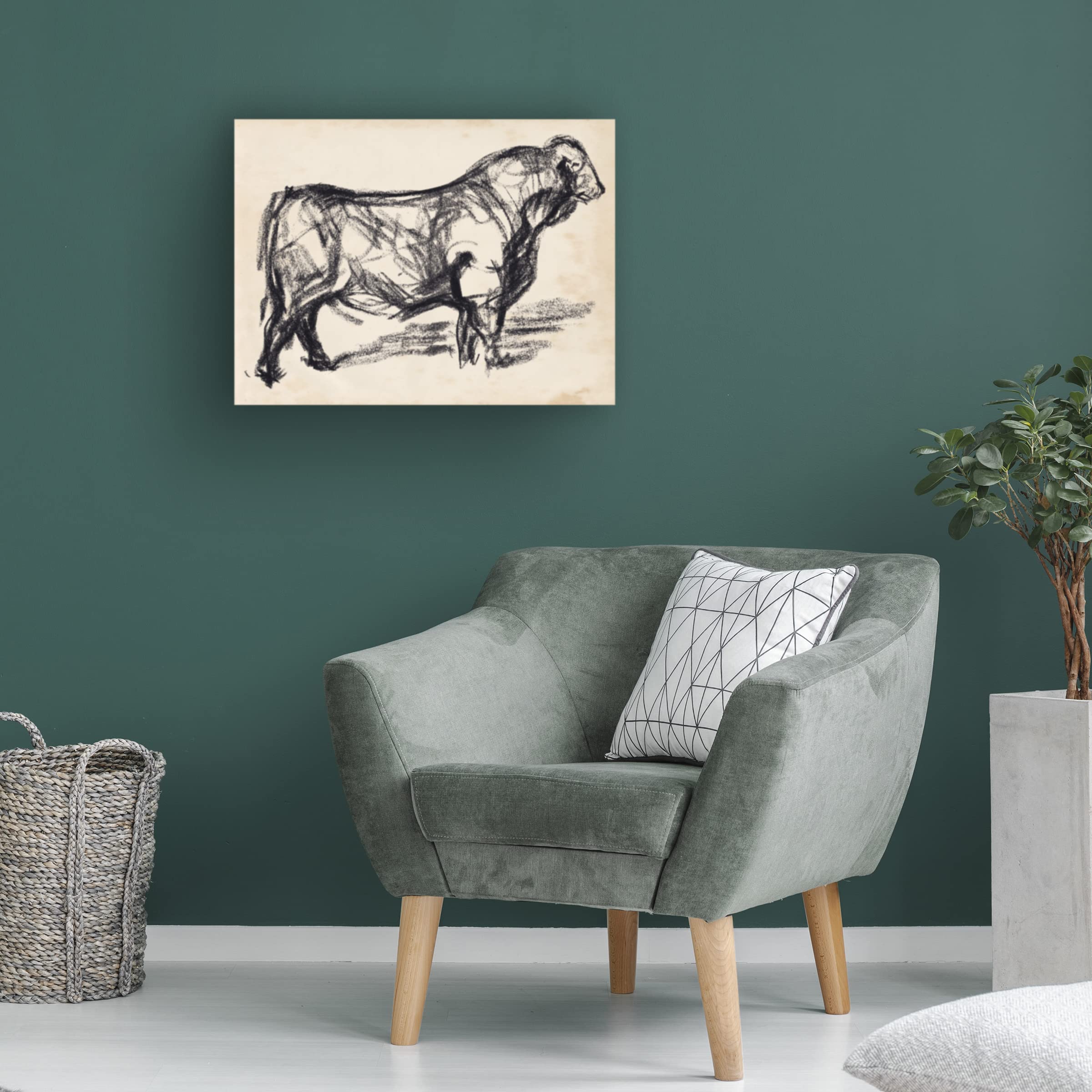 Trademark Fine Art 'Black Angus I' Canvas Art by Jennifer Paxton Parker - Modern Farmhouse Wall Decor for Living Room, Bedroom & Office