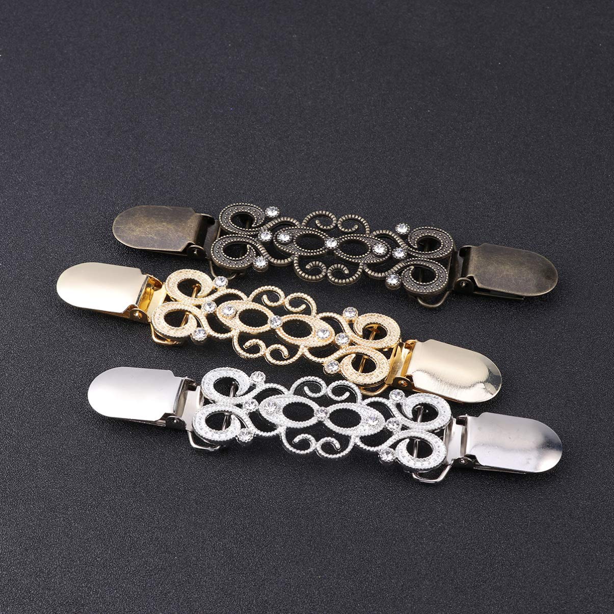 Vintage Holibanna Sweater Shawl Clips - Retro Cardigan Collar Clasps & Poncho Buckle Pins for Women | Elegant Shirt Holder Brooches for Office, Parties & Special Occasions
